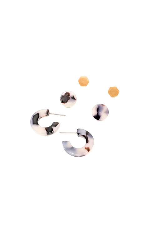 Wren Stud Earring Set | Tortoise - Lola Cerina Boutique