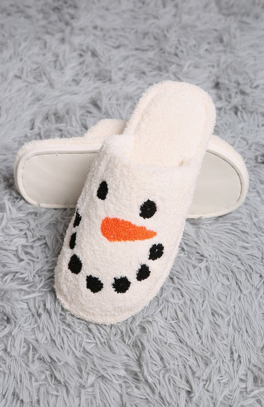 Super Lux Snowman Embroidered Slippers - Lola Cerina Boutique