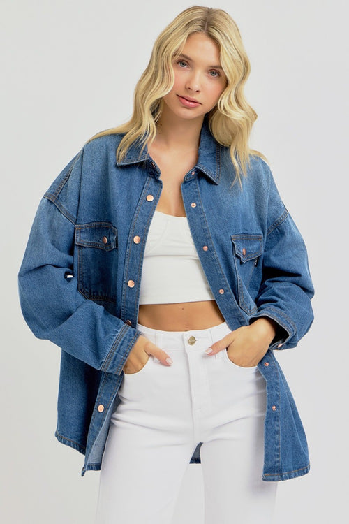 RISEN Jeans Snap Front Denim Shirt