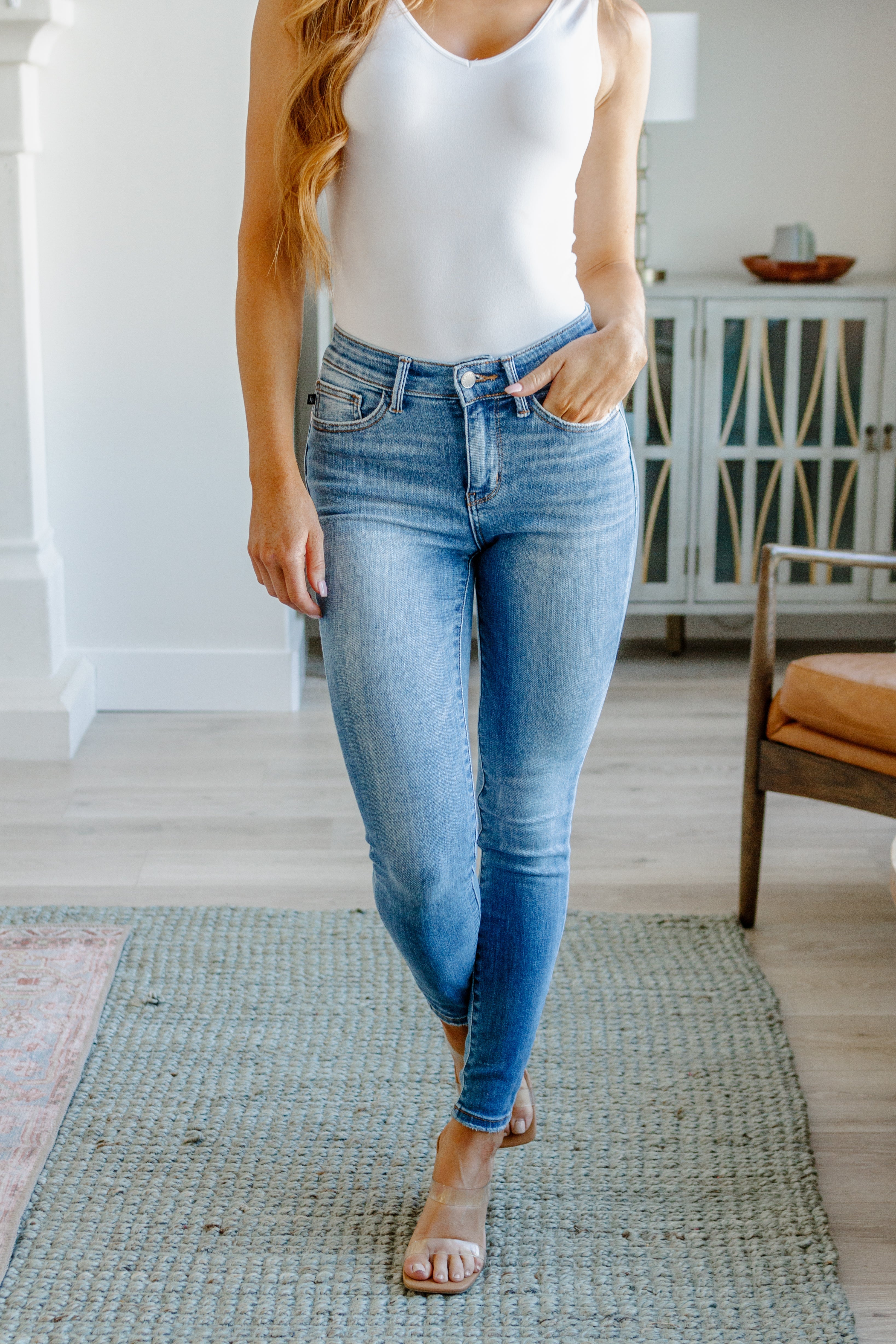 Catherine Mid Rise Vintage Skinny Jeans - Lola Cerina Boutique