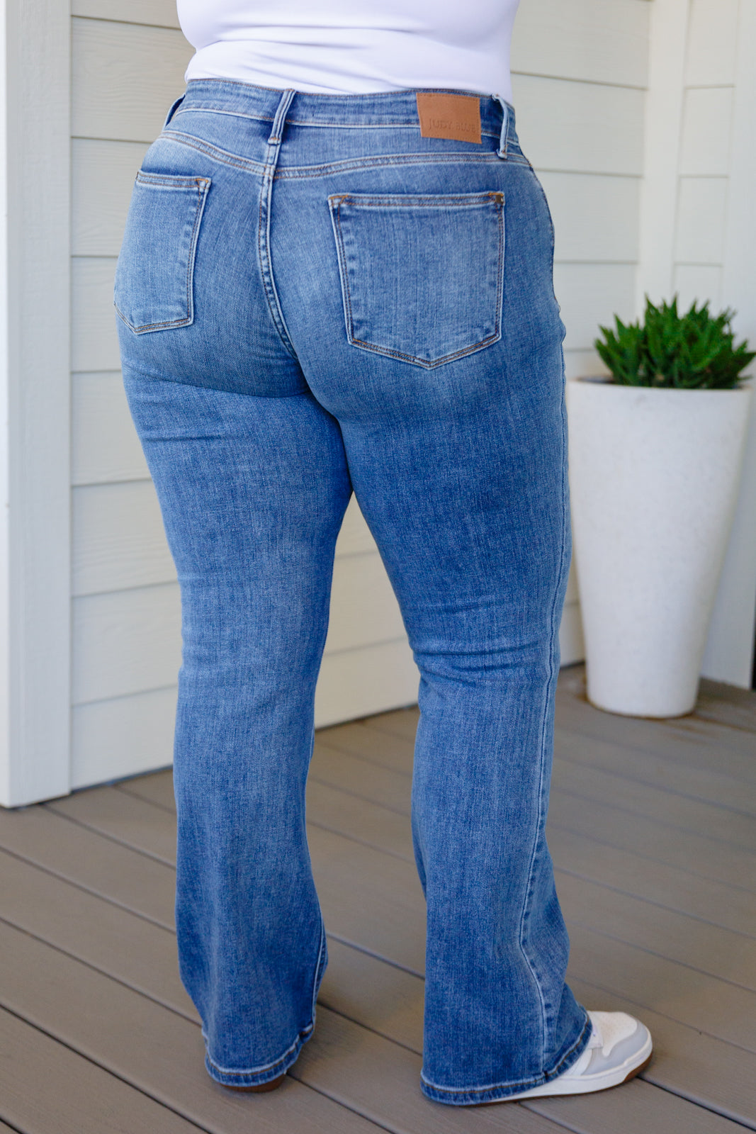 Judy Blue Matilda Mid Rise Vintage Button Fly Bootcut Jeans - Lola Cerina Boutique