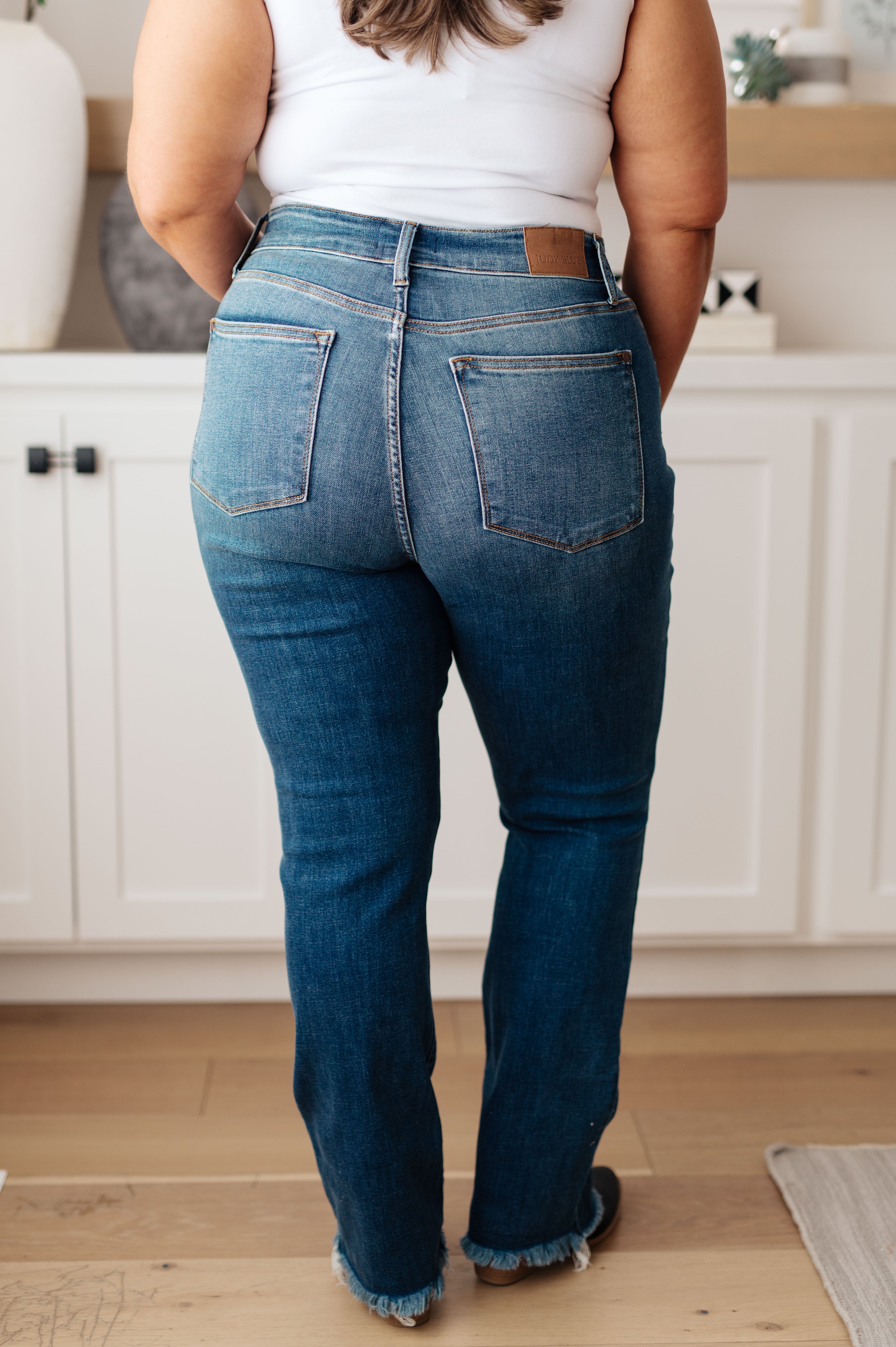 Judy Blue Morgan High Rise Distressed Straight Jeans - Lola Cerina Boutique