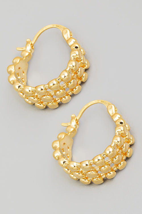 Beaded Pincatch Hoop Earrings