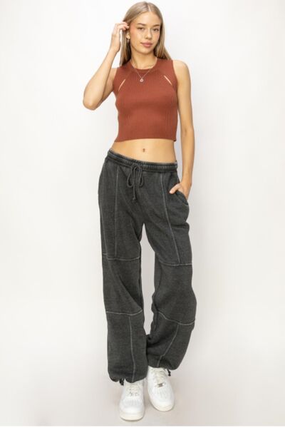 HYFVE Stitched Design Drawstring Sweatpants - Lola Cerina Boutique