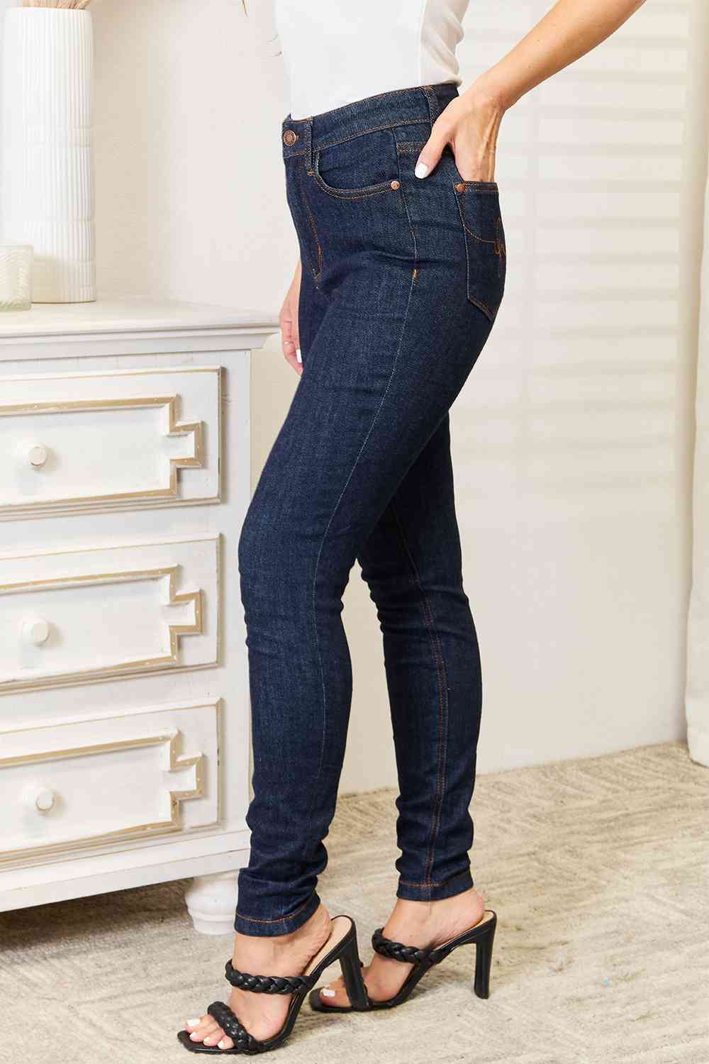 Judy Blue Full Size High Waist Pocket Embroidered Skinny Jeans - Lola Cerina Boutique