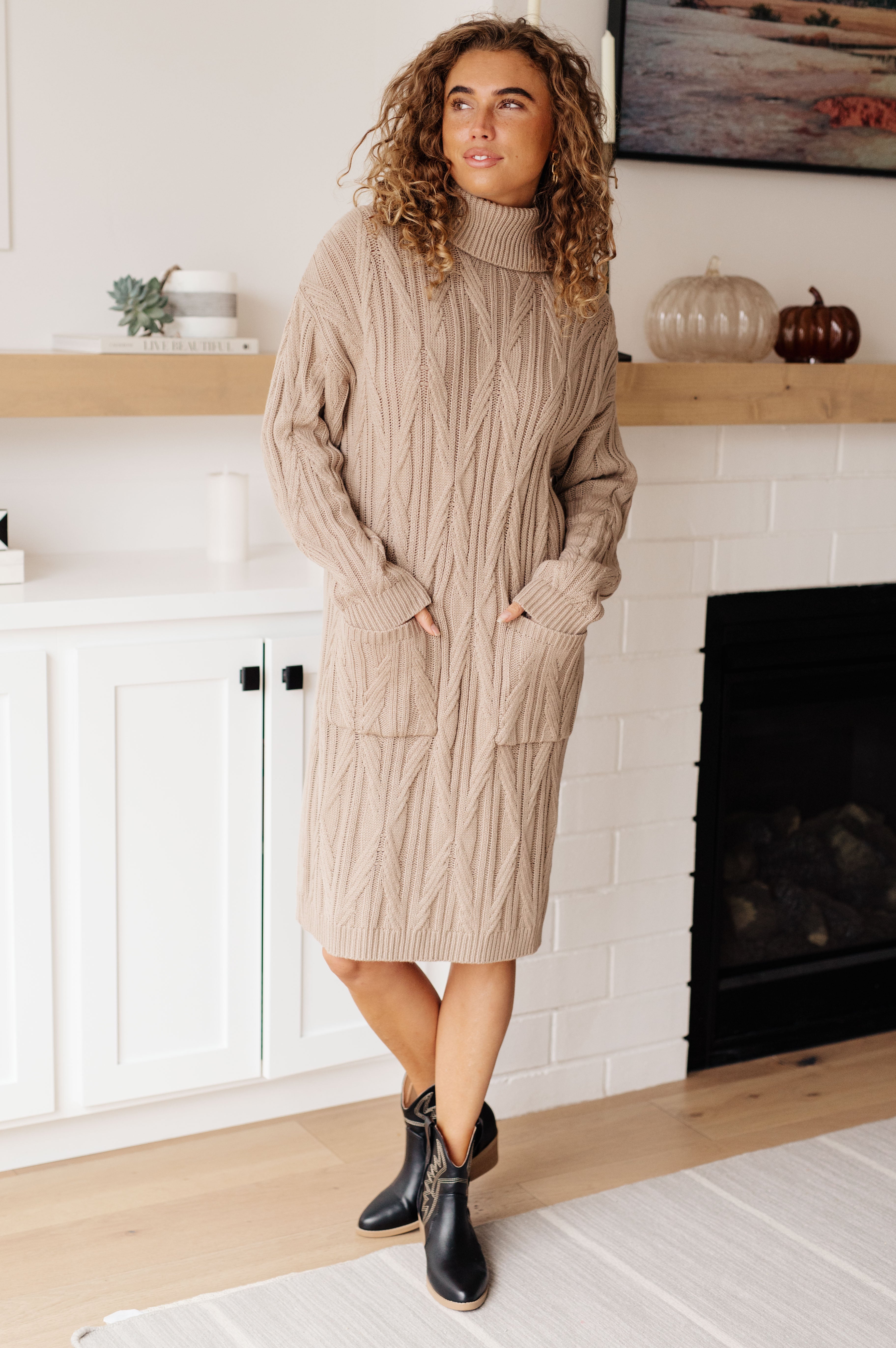 Bundled Beauty Turtleneck Sweater Dress - Lola Cerina Boutique
