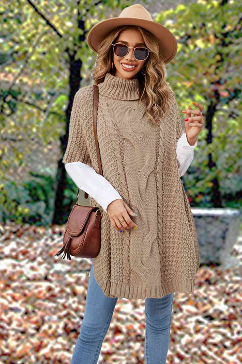 Turtleneck Sweater Poncho | 3 Colors - Lola Cerina Boutique