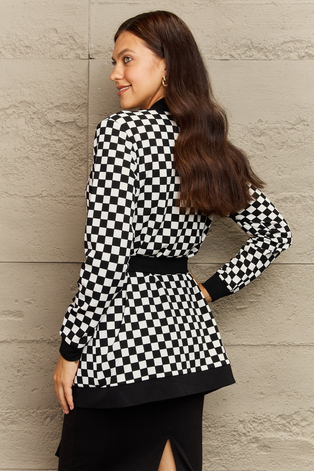 Tie Waist Cardigan | Plaid or Checkered - Lola Cerina Boutique