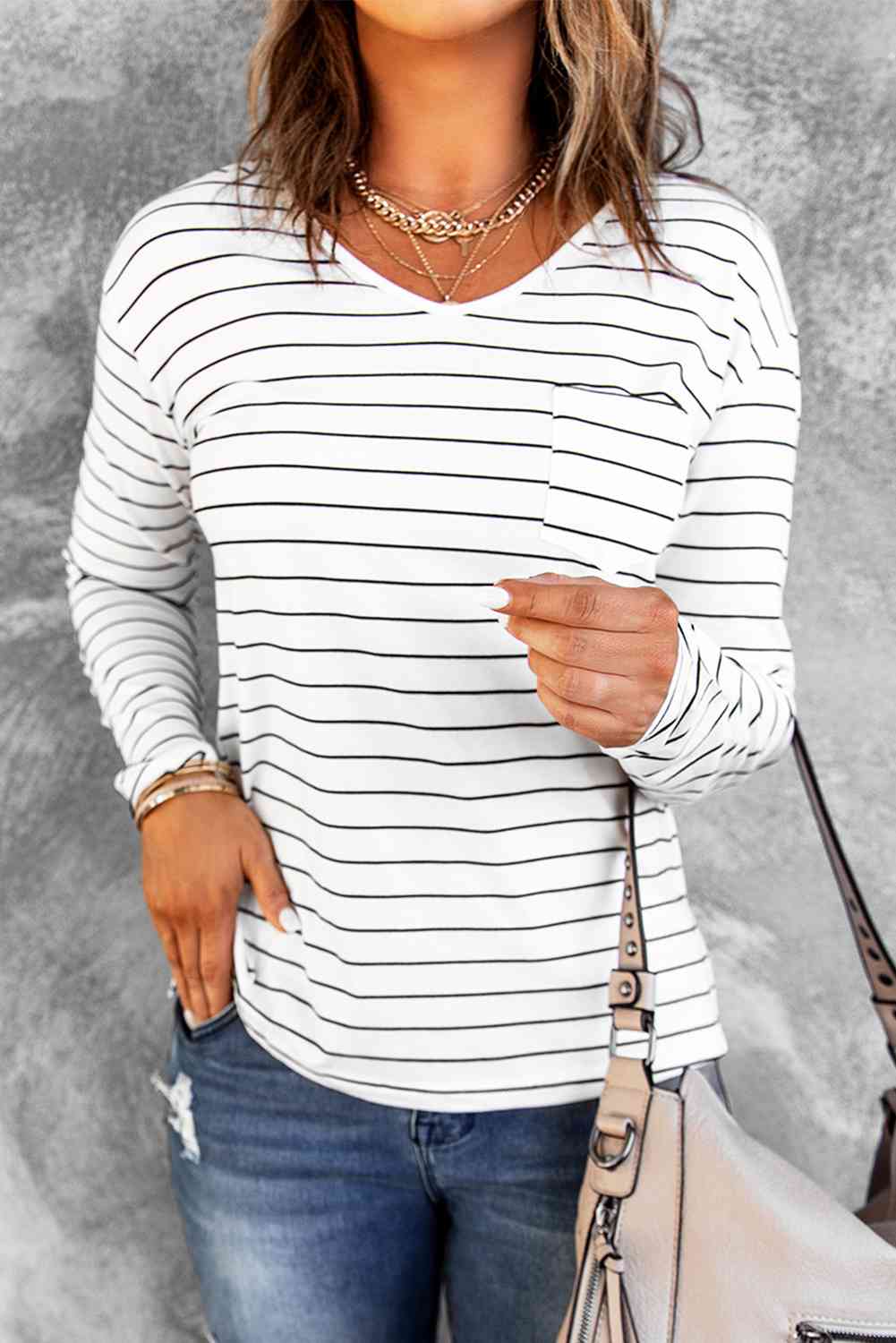 Striped Long Sleeve T-Shirt - Lola Cerina Boutique