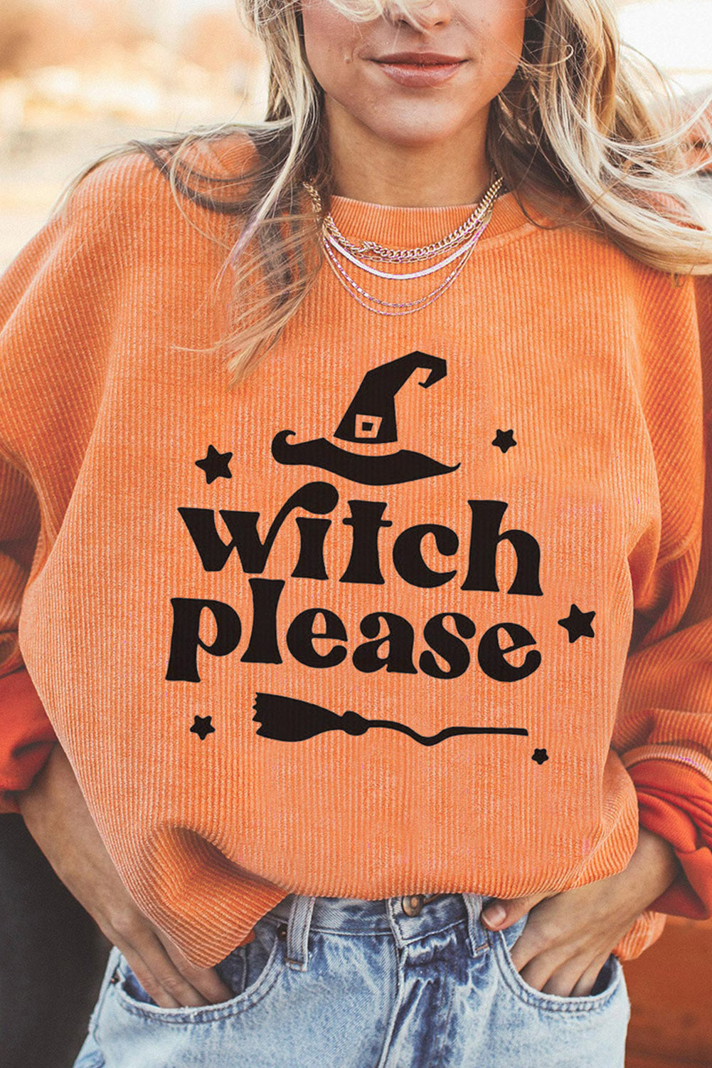WITCH PLEASE Graphic Dropped Shoulder Sweatshirt - Lola Cerina Boutique