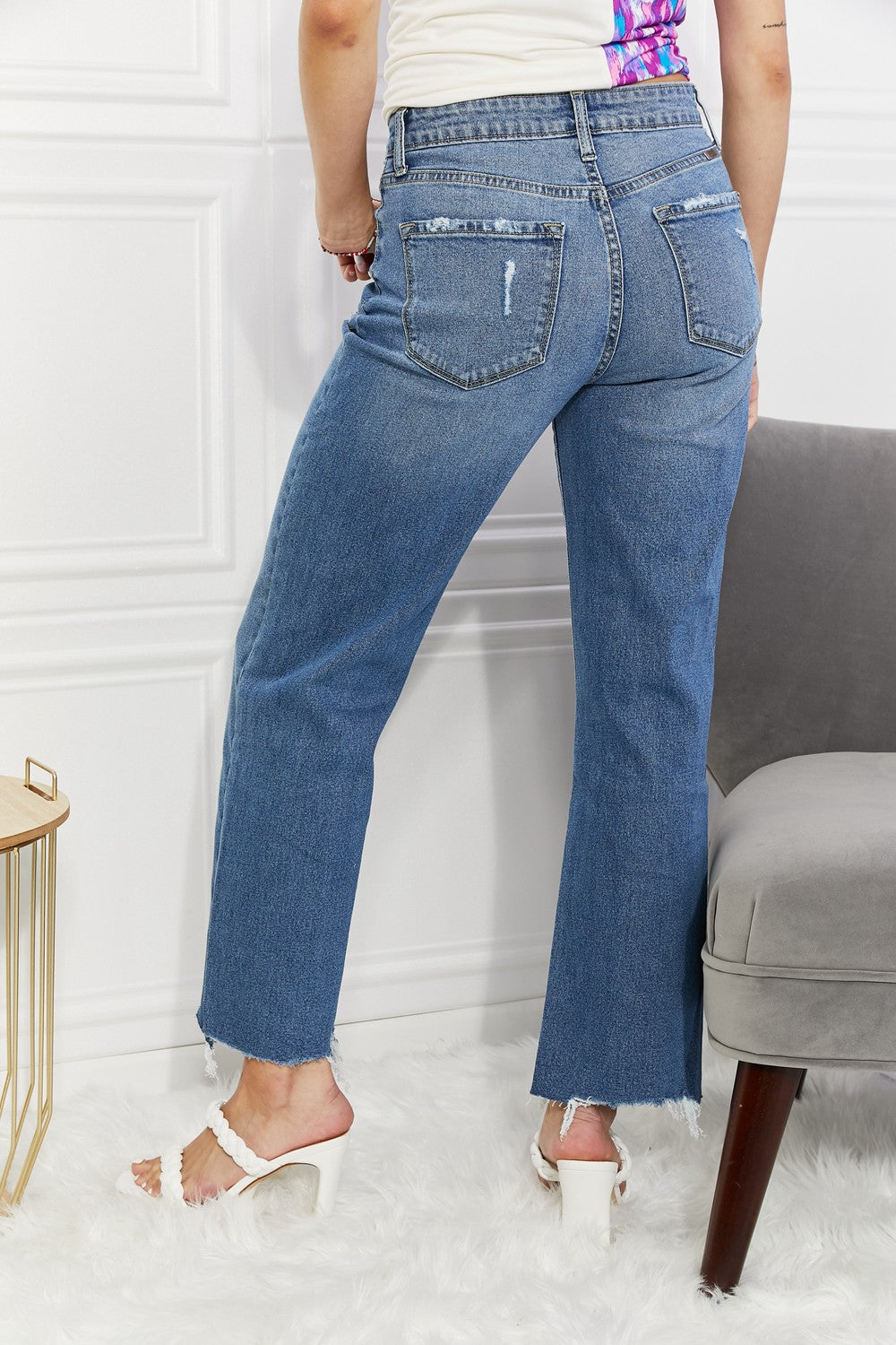 Kancan Full Size Melanie Crop Wide Leg Jeans - Lola Cerina Boutique
