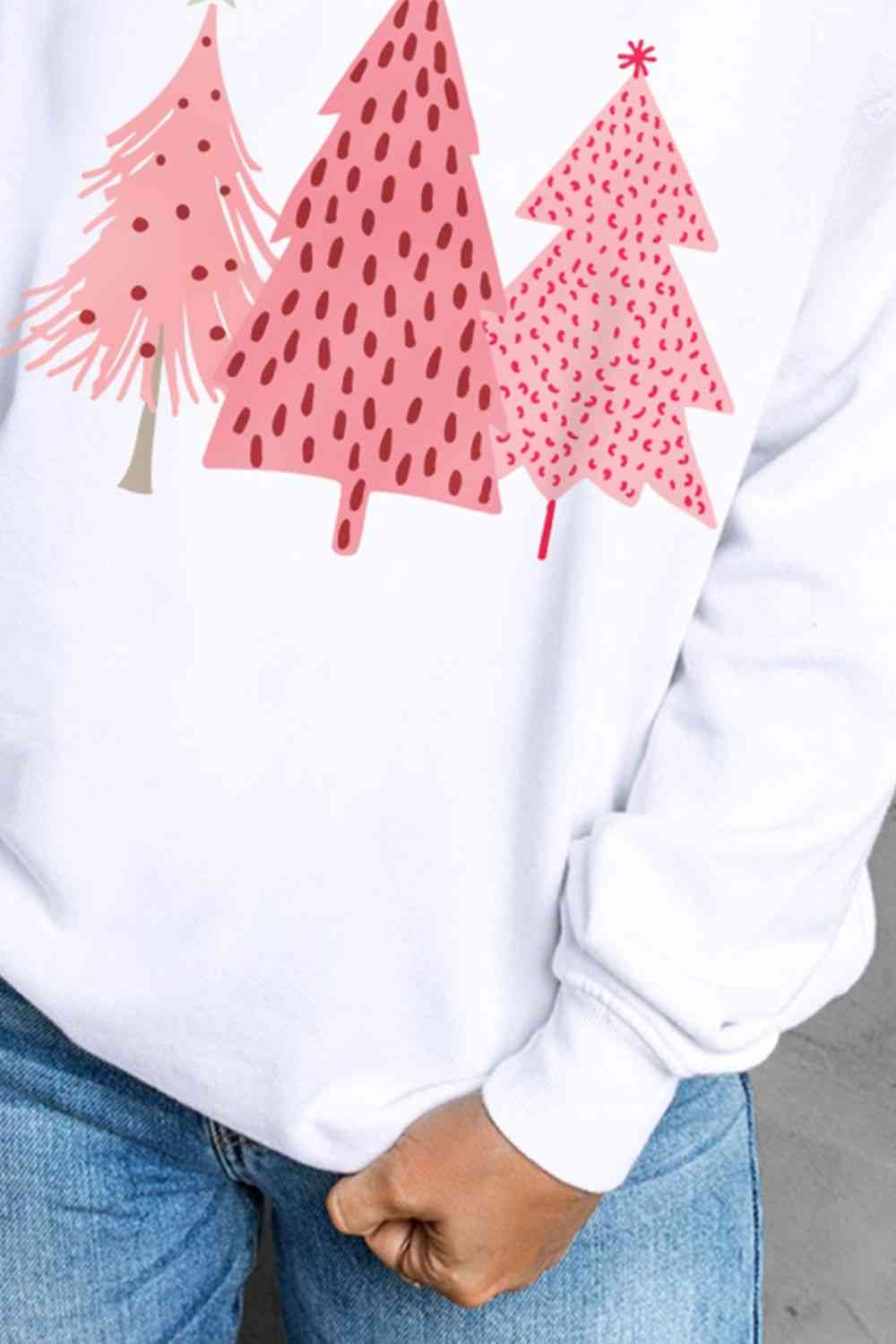 Christmas Tree Graphic Long Sleeve Sweatshirt - Lola Cerina Boutique