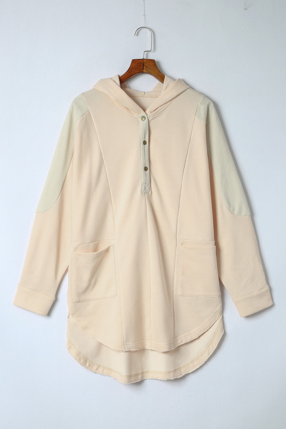 Long Sleeve Buttoned Hoodie with Pockets - Lola Cerina Boutique
