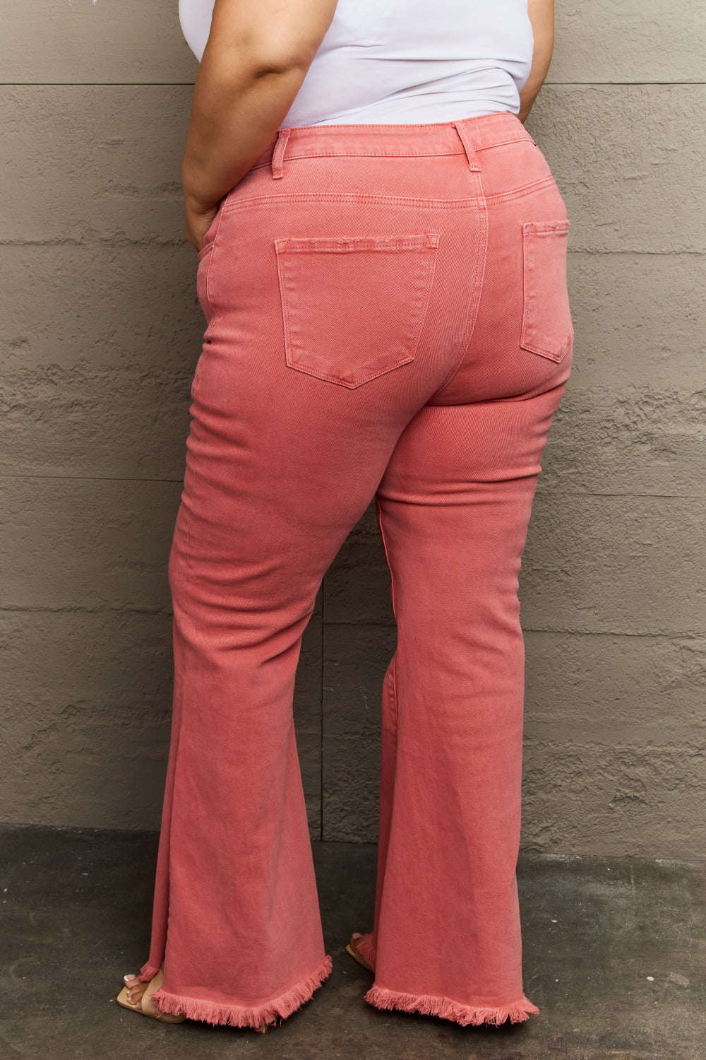 RISEN Bailey High Waist Side Slit Flare Jeans - Lola Cerina Boutique