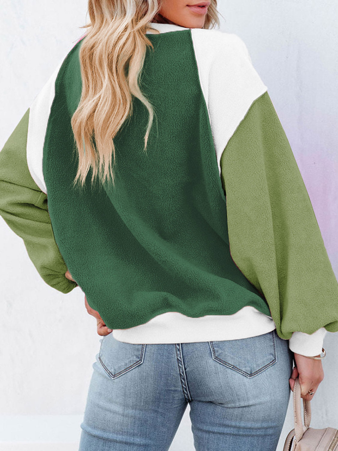 Color Block Exposed Seam Sweatshirt - Lola Cerina Boutique