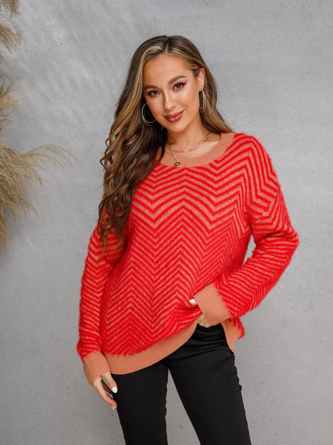 Round Neck Long Sleeve Sweater | 3 Colors - Lola Cerina Boutique