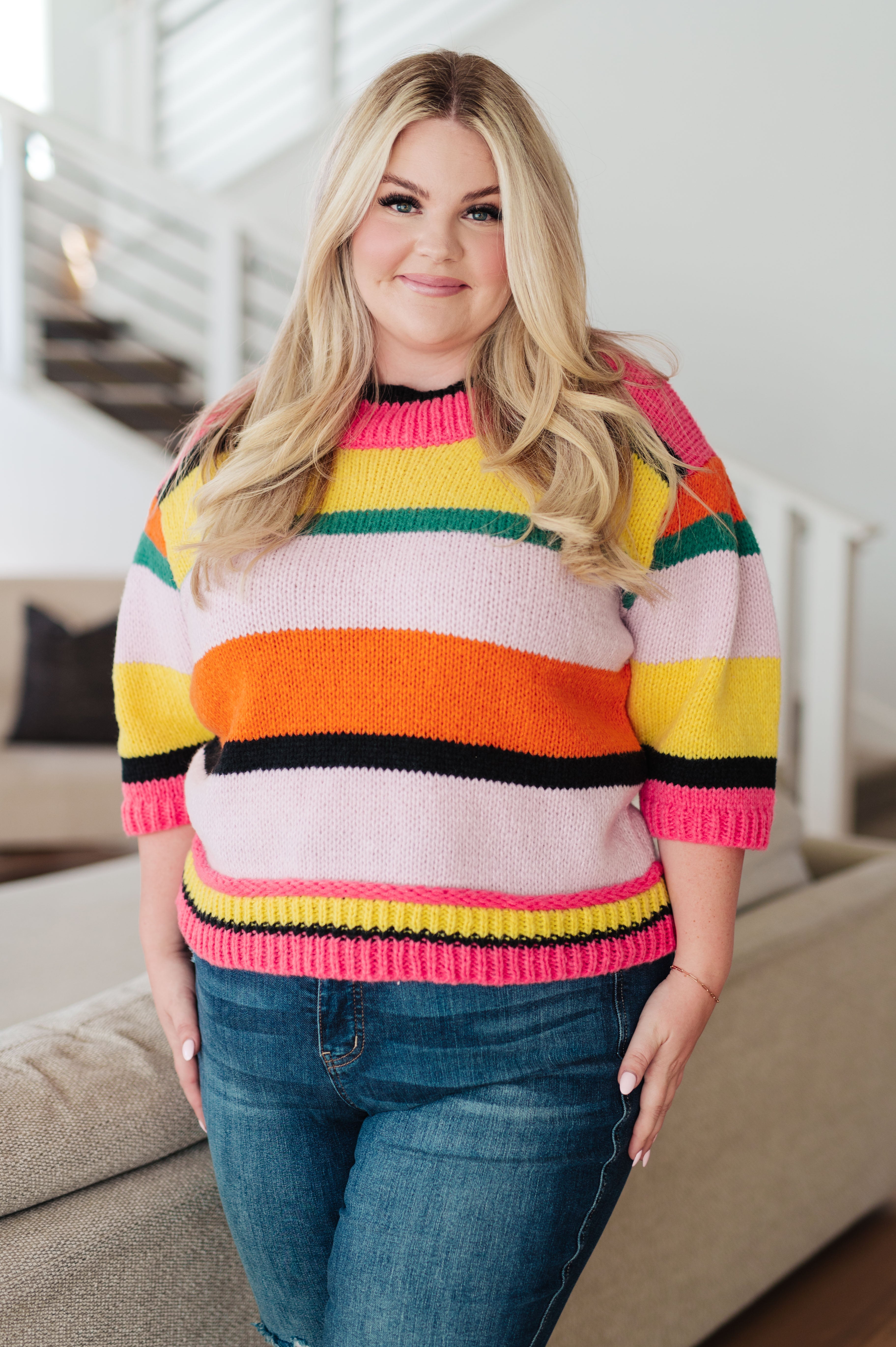 Bright Side Striped Sweater - Lola Cerina Boutique
