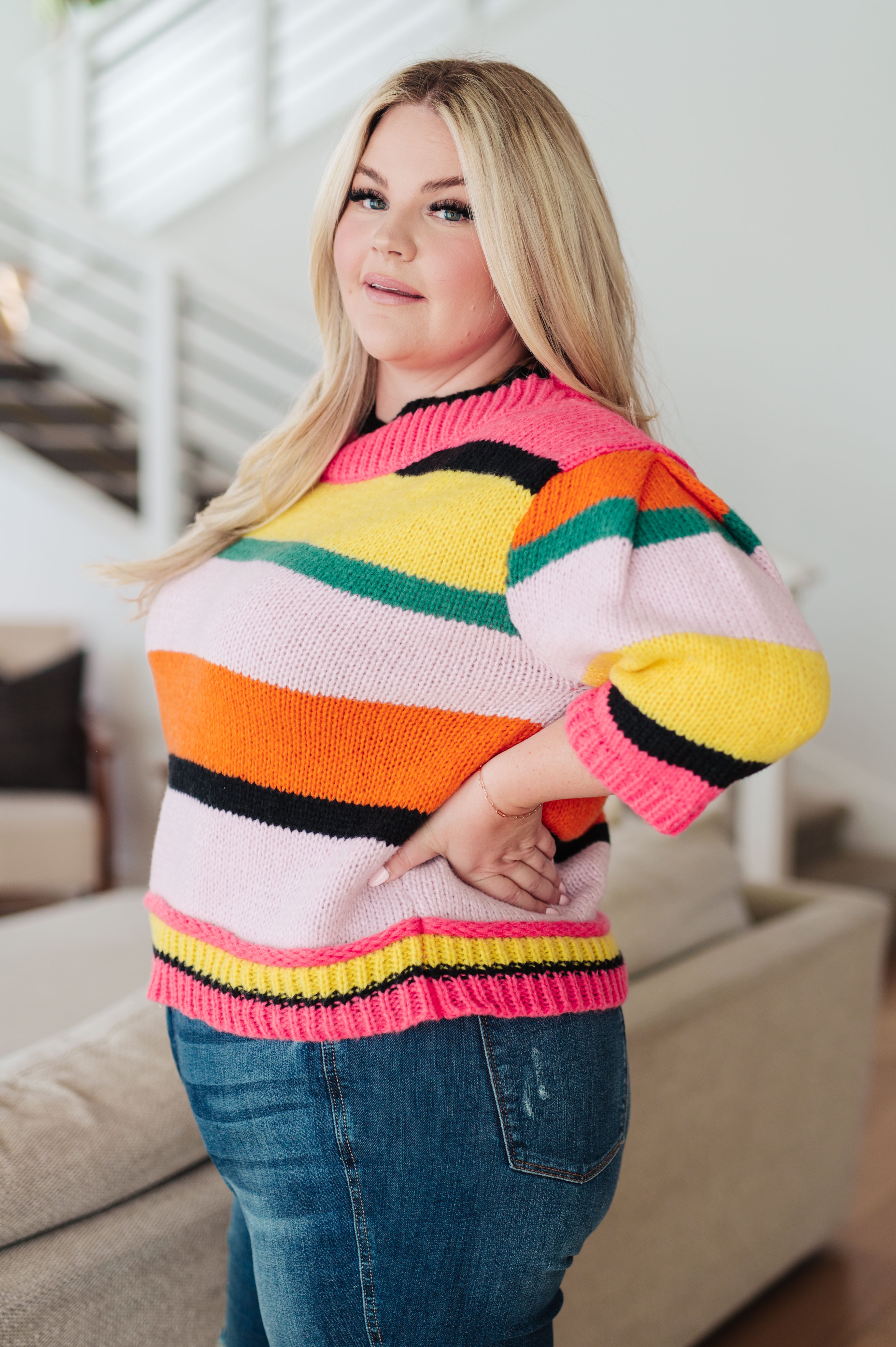 Bright Side Striped Sweater - Lola Cerina Boutique