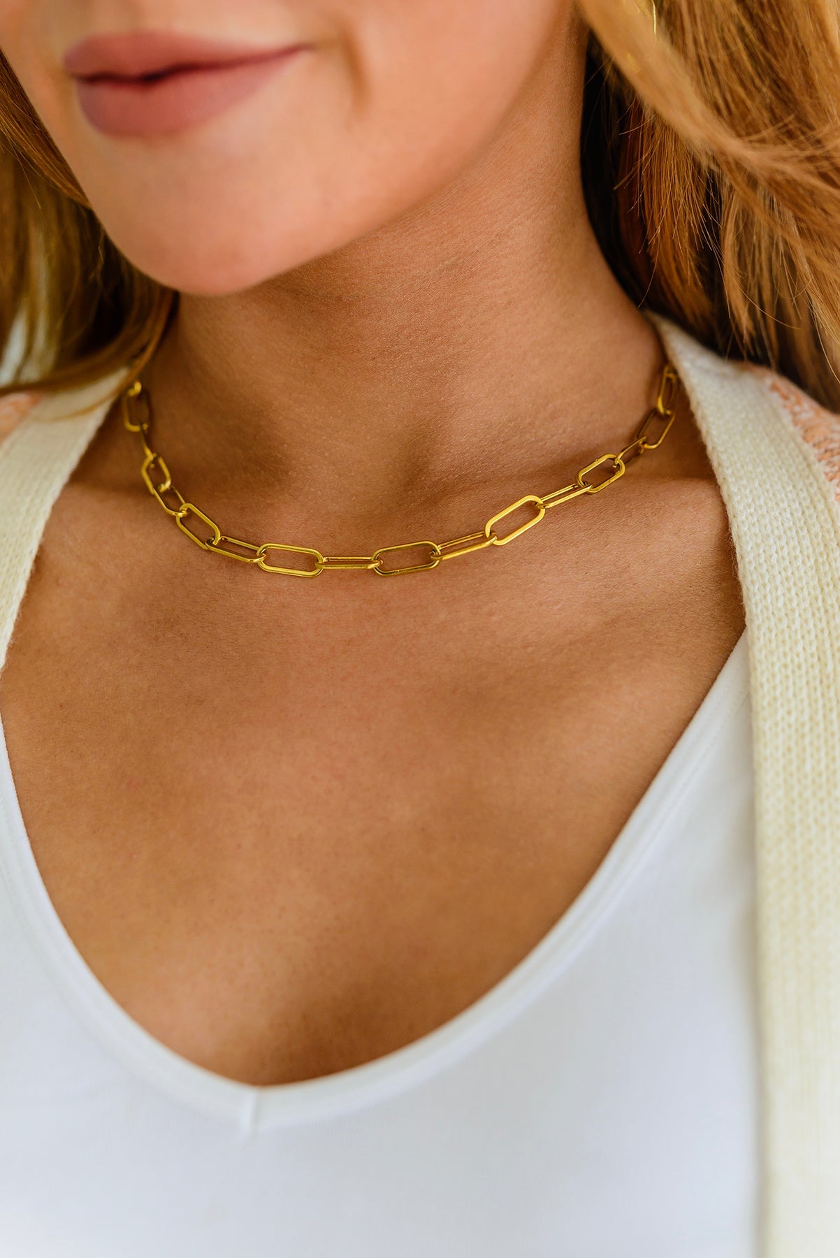 Classic Paper Clip Chain Necklace - Lola Cerina Boutique