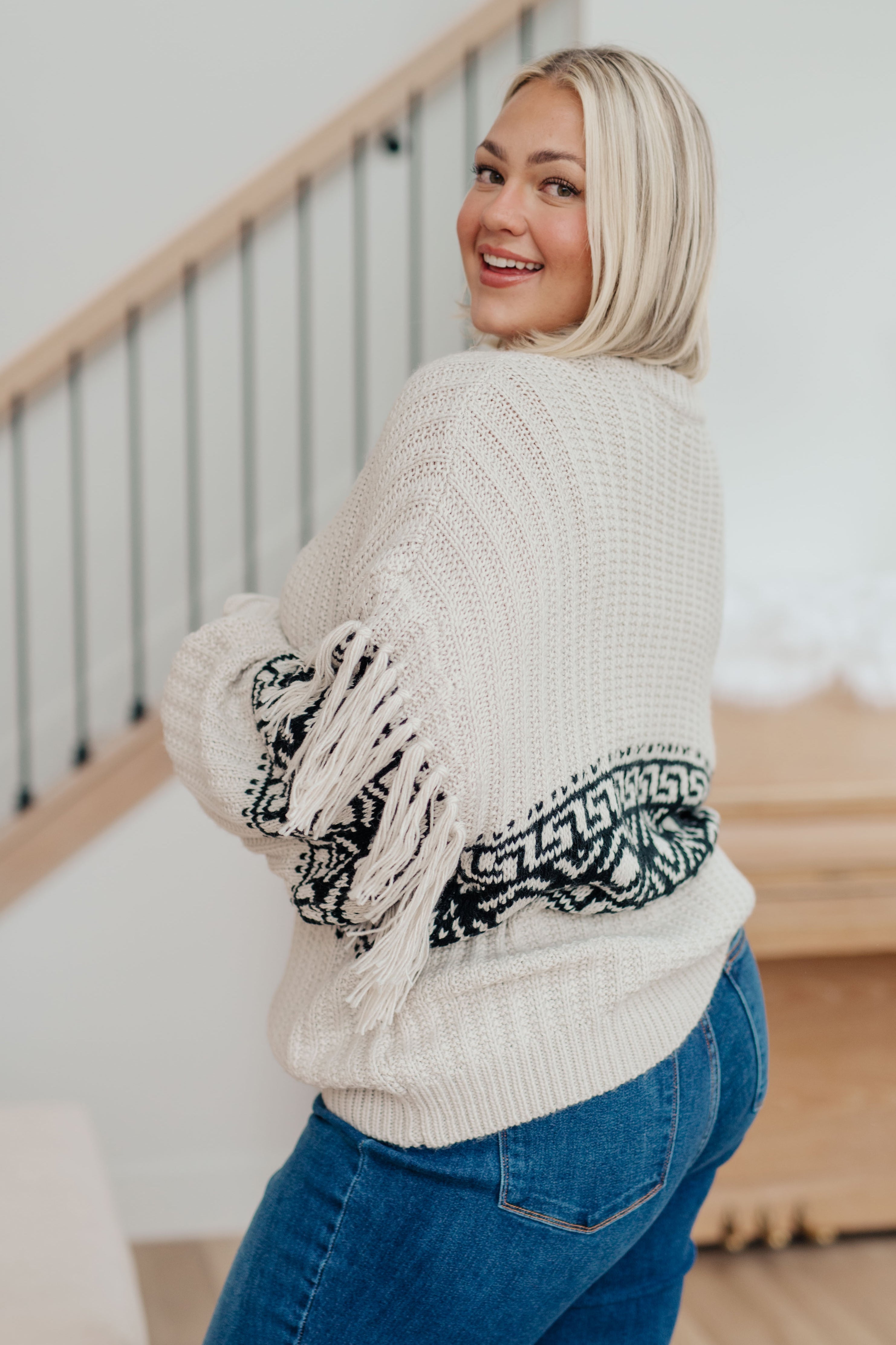 Don't Waver Fringe Detail Sweater - Lola Cerina Boutique