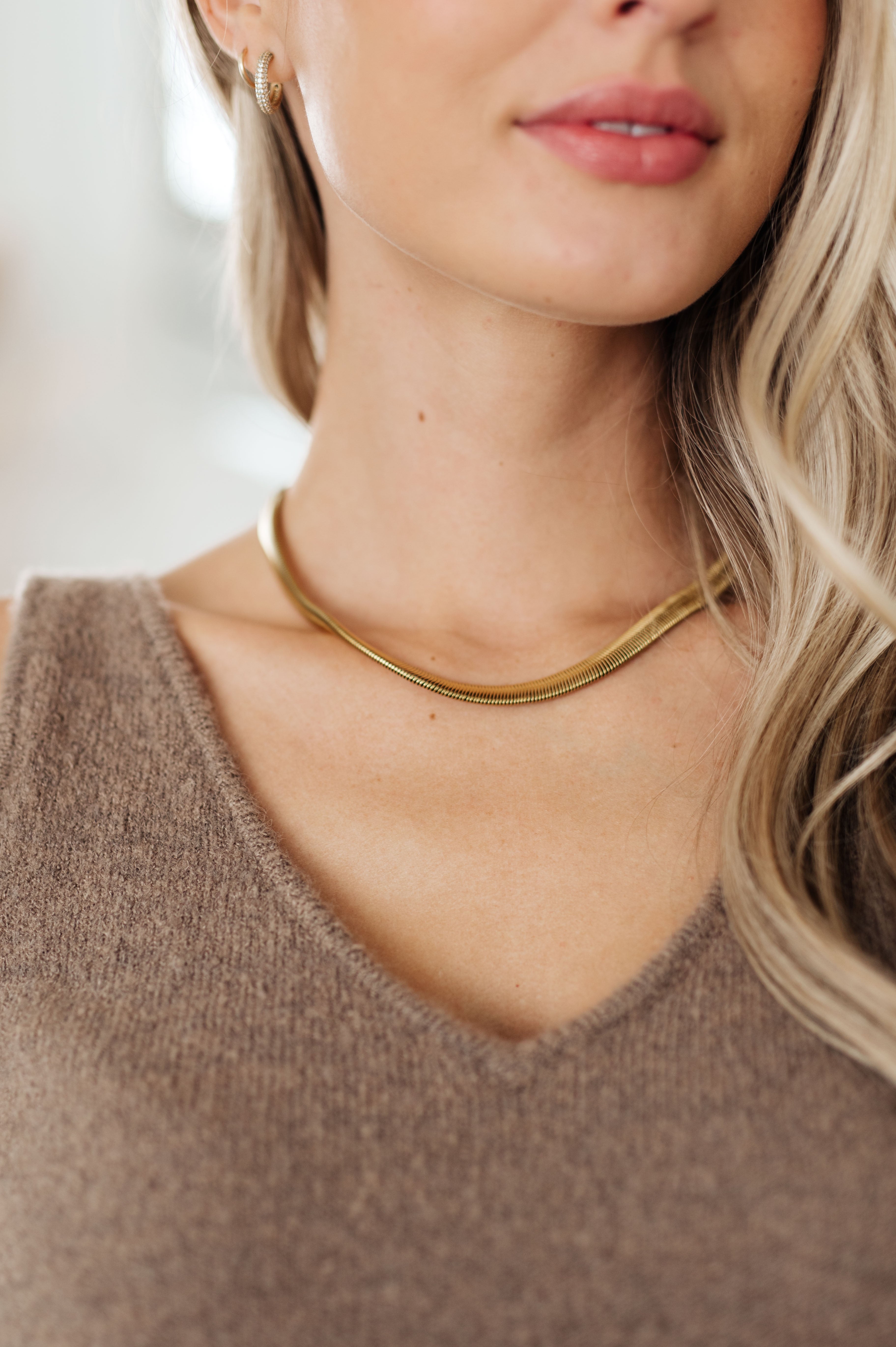 Enlighten Me Gold Plated Chain Necklace - Lola Cerina Boutique