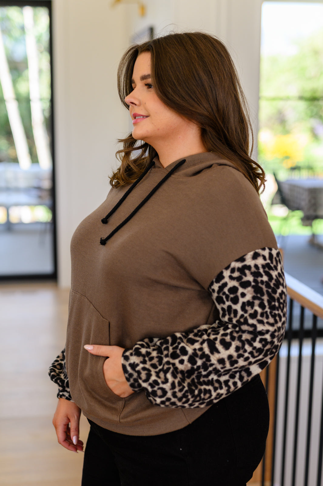 Here And There Leopard Print Hoodie - Lola Cerina Boutique