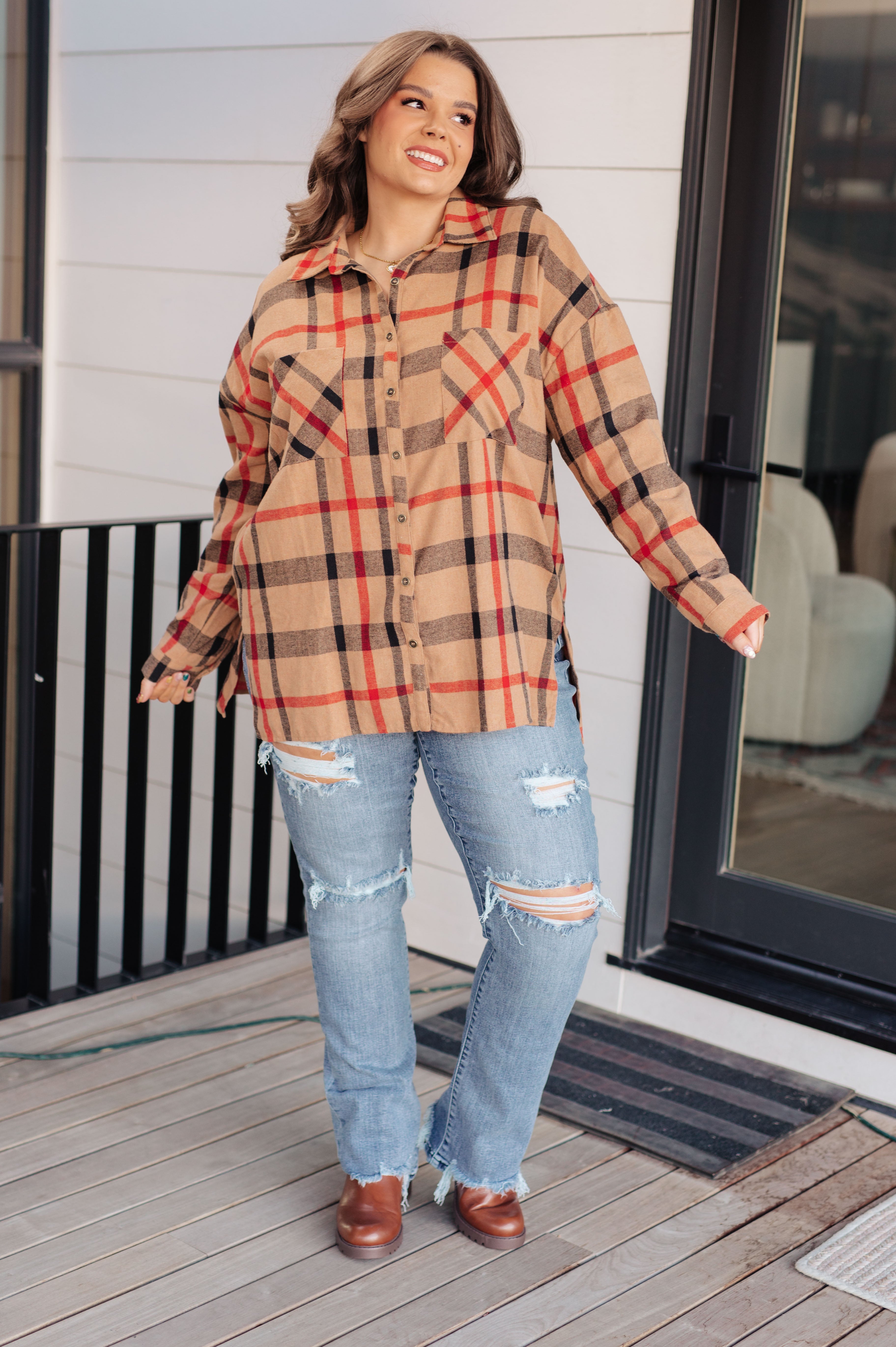 Is It Really Oversized Plaid Button Up - Lola Cerina Boutique