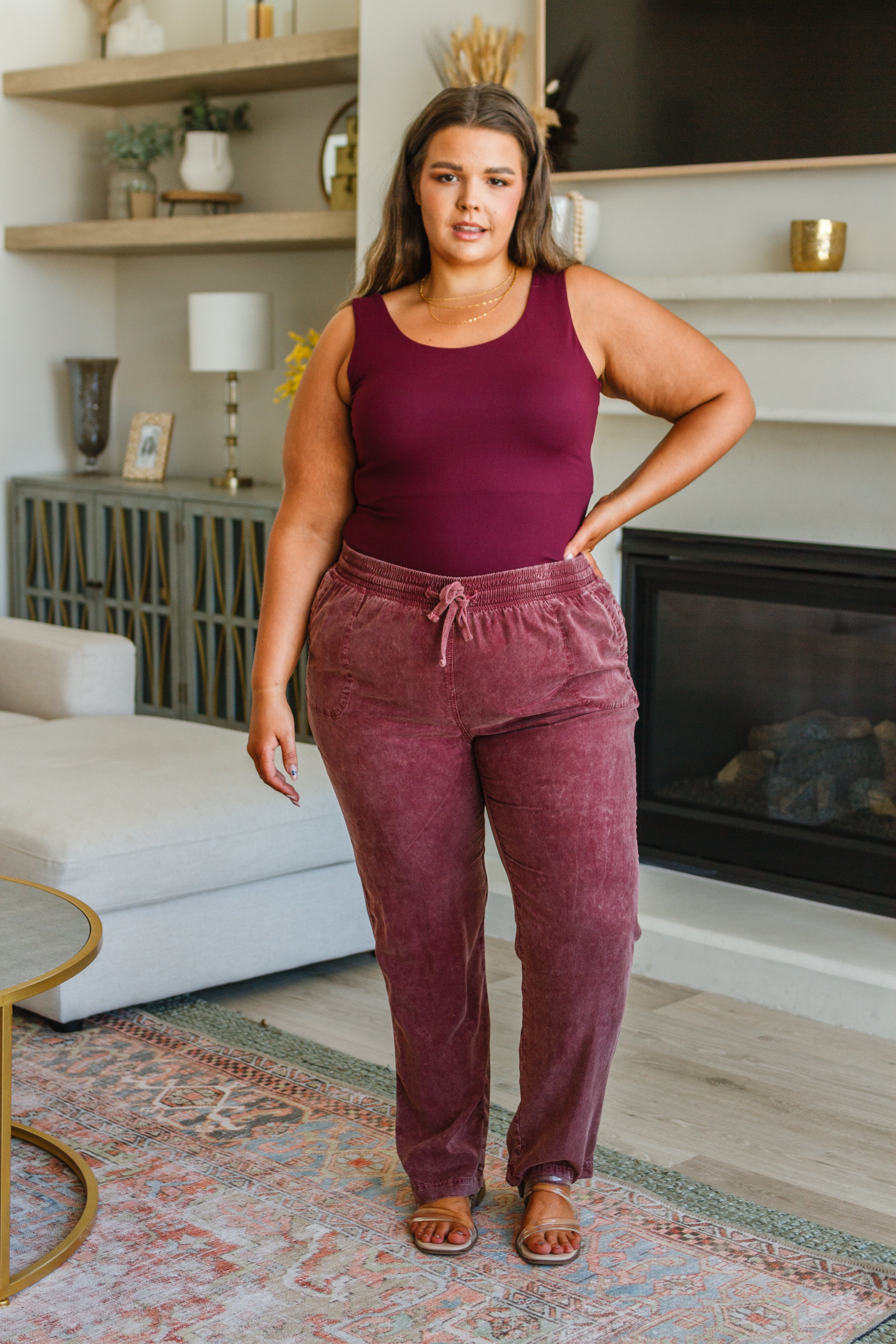 Listen to Me High Rise Mineral Wash Pants - Lola Cerina Boutique