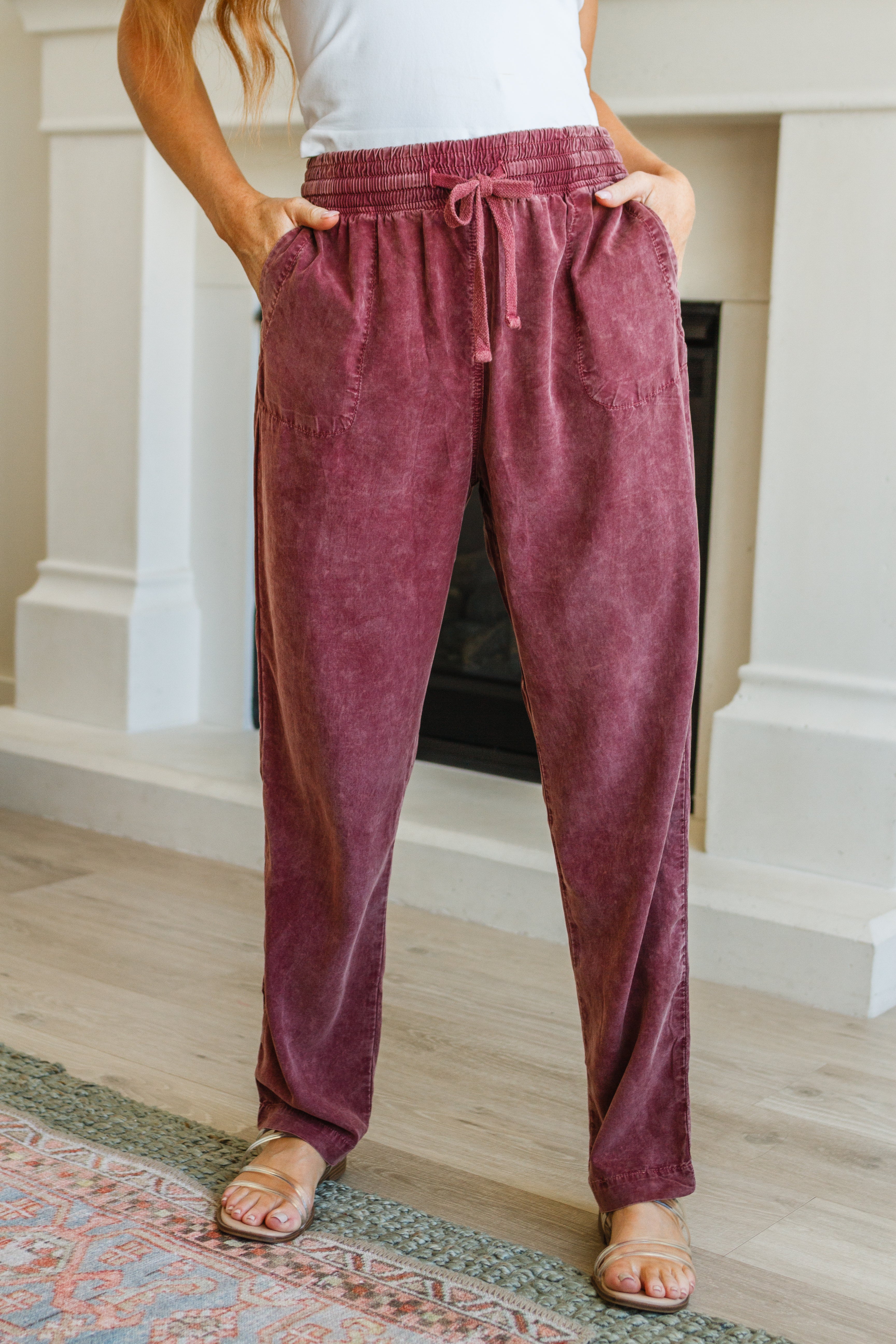 Listen to Me High Rise Mineral Wash Pants - Lola Cerina Boutique