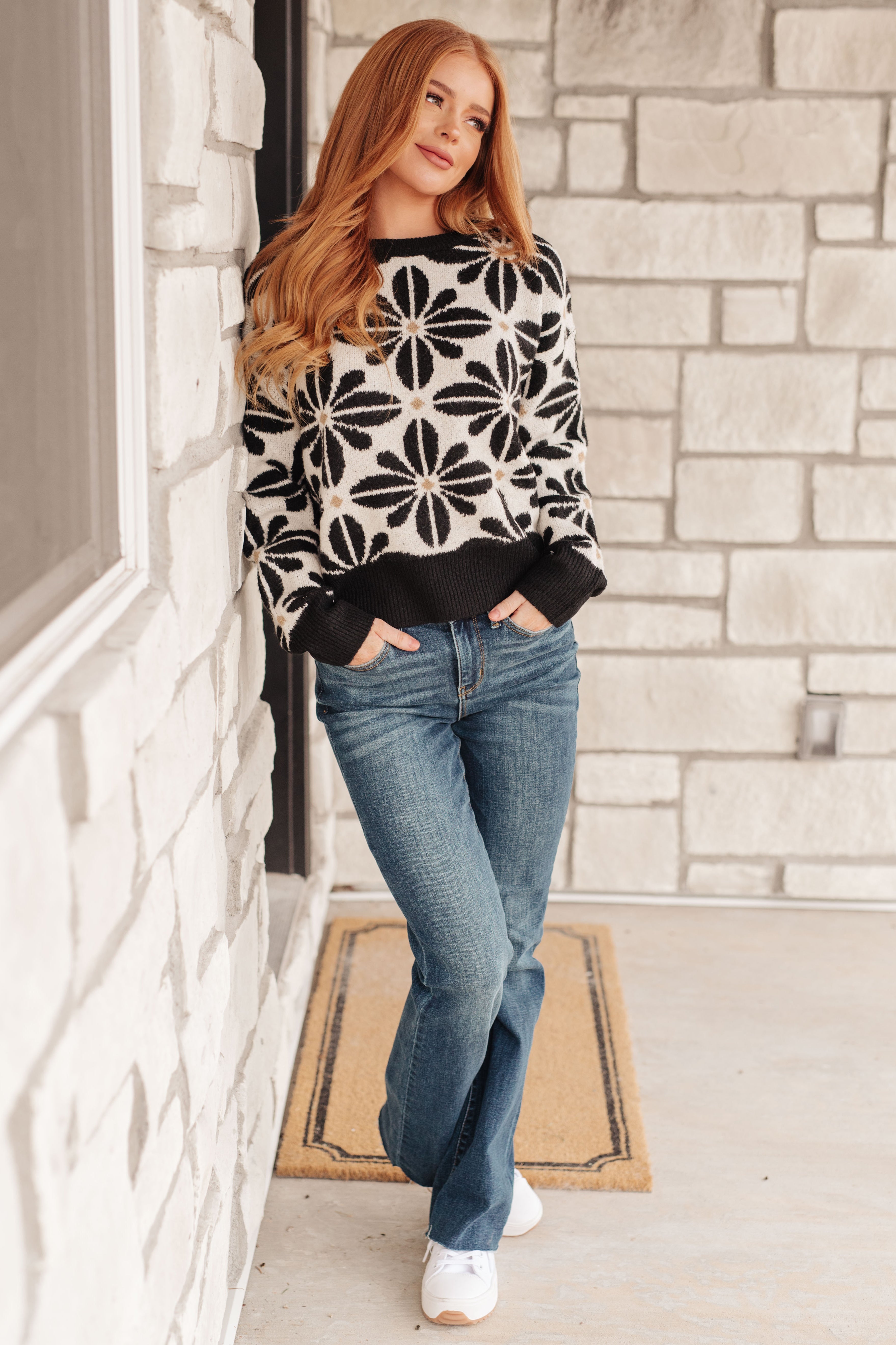 Mid Mod Floral Sweater - Lola Cerina Boutique