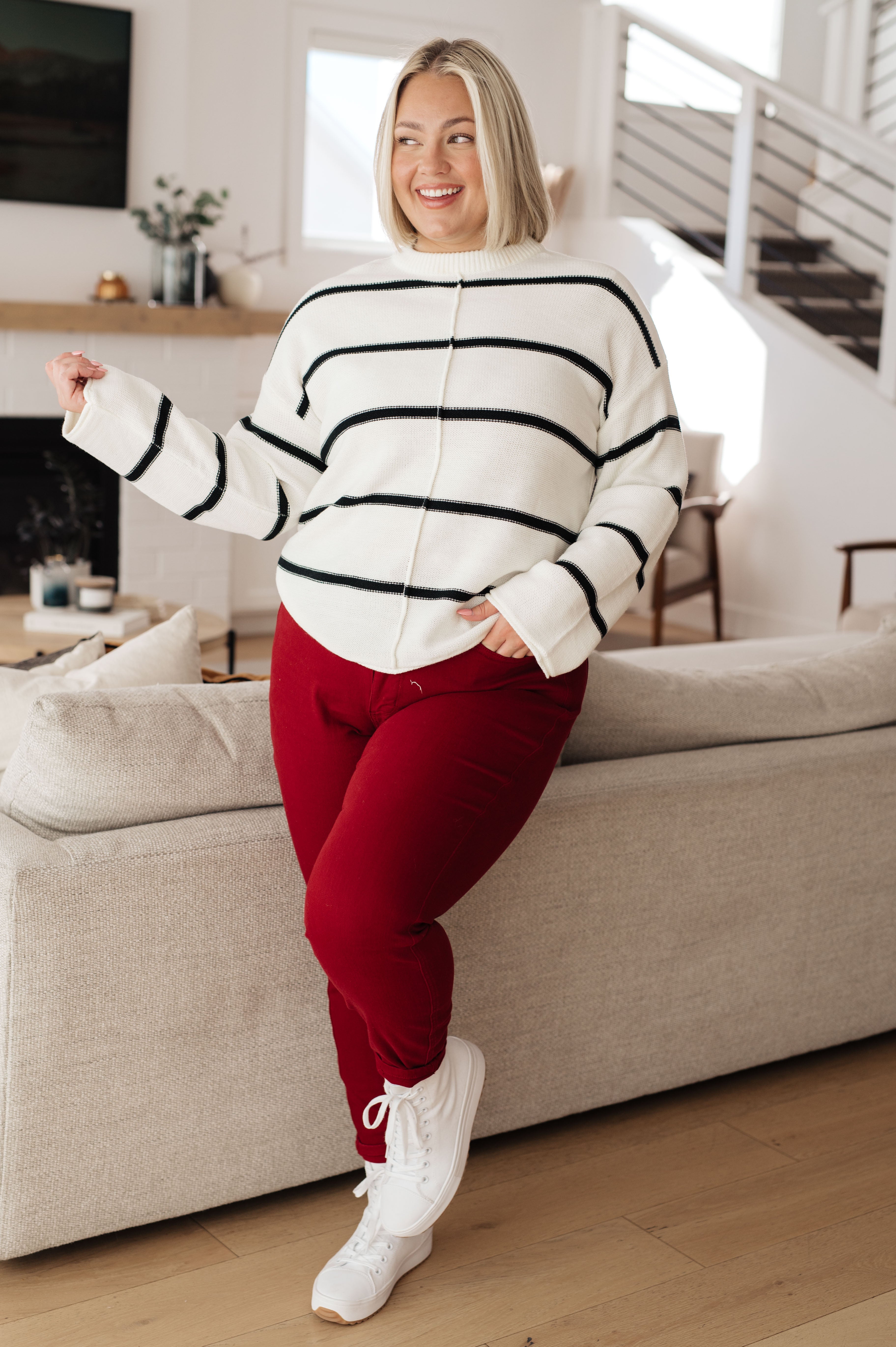 More or Less Striped Sweater - Lola Cerina Boutique