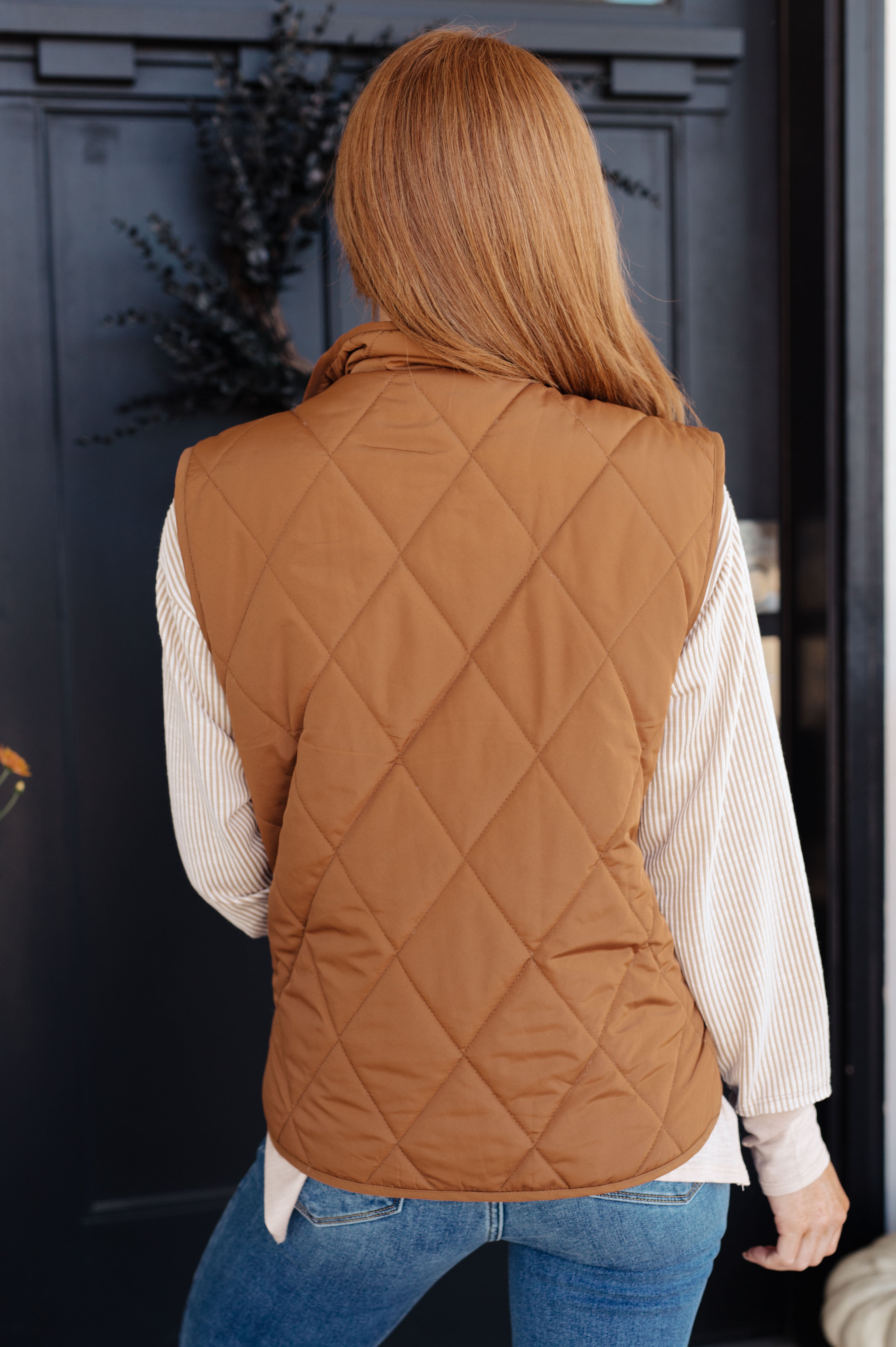 Neither Here Nor There Puffer Vest in Camel - Lola Cerina Boutique