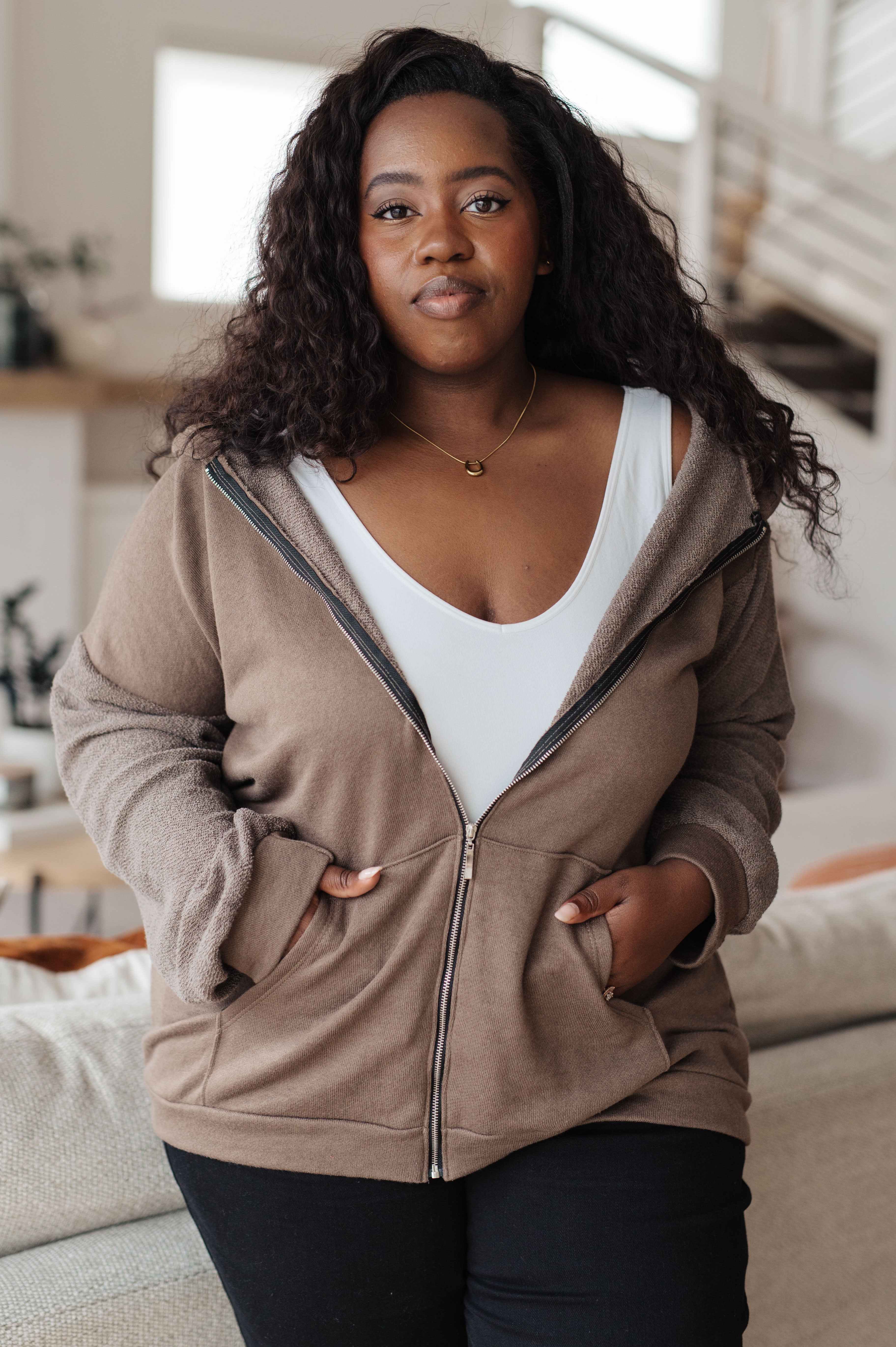 On And On Zip Up Hoodie - Lola Cerina Boutique