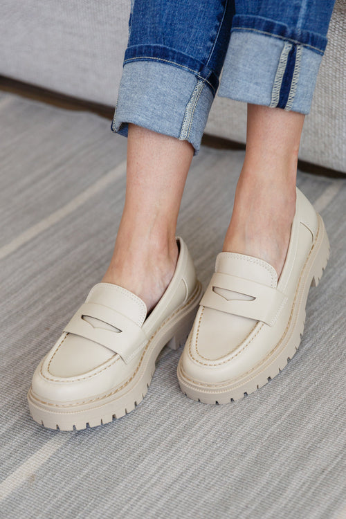 Penny For Your Thoughts Loafers in Bone - Lola Cerina Boutique