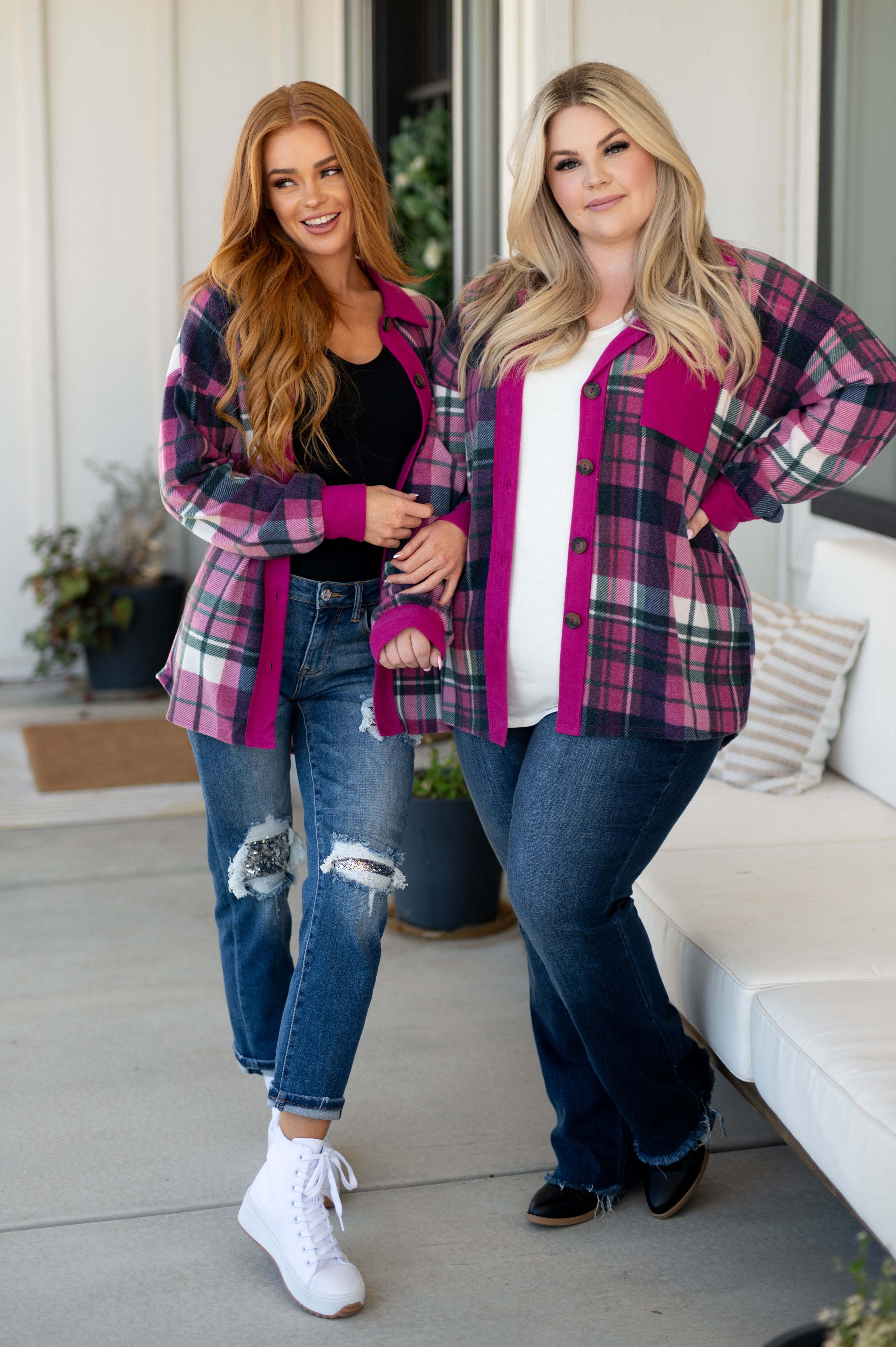 Playful in Plaid Shacket - Lola Cerina Boutique