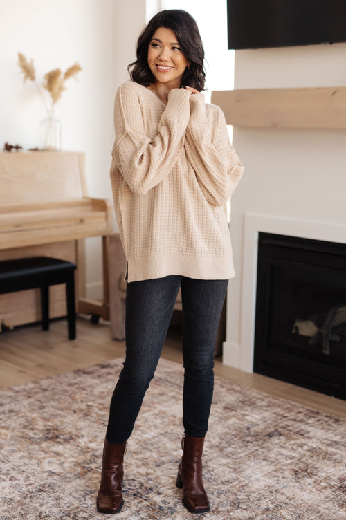 Terrifically Textured Sweater in Mocha - Lola Cerina Boutique