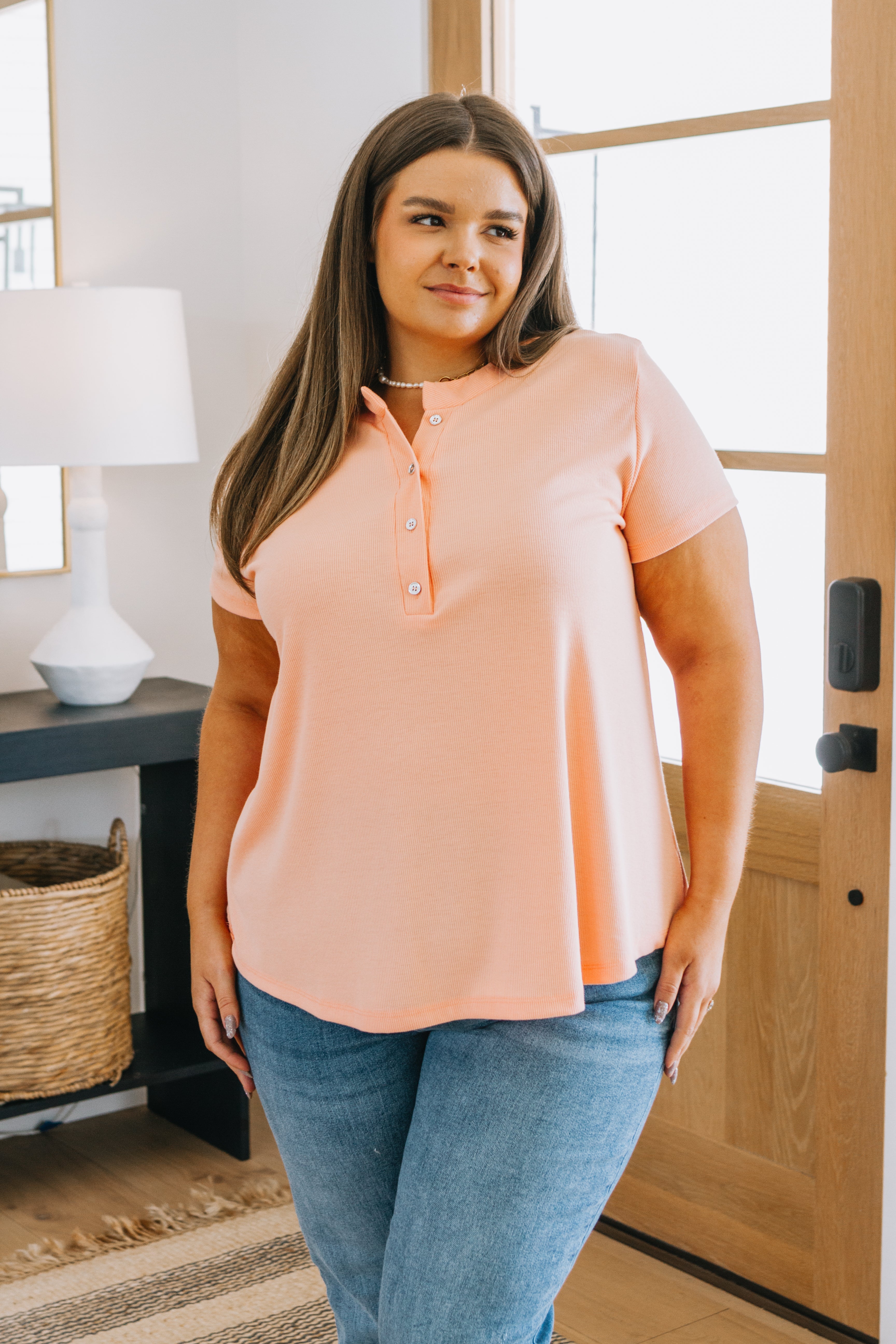 Tippy Top Ribbed Knit Henley - Lola Cerina Boutique