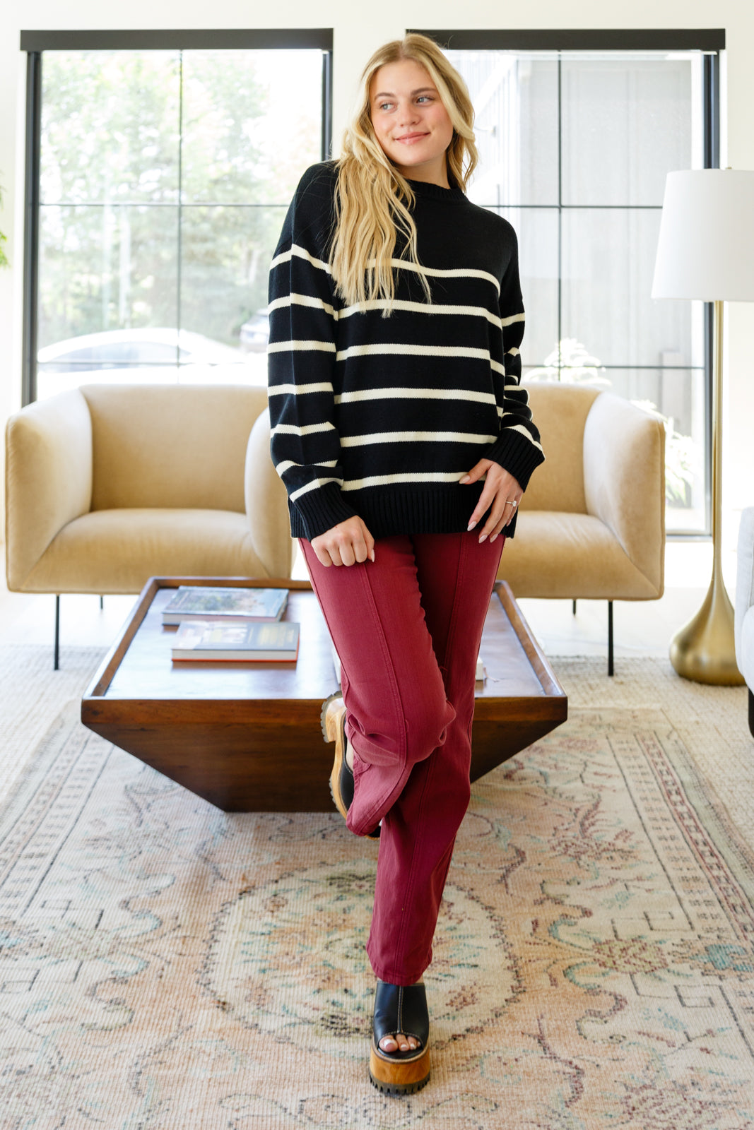 When in Doubt Striped Sweater - Lola Cerina Boutique