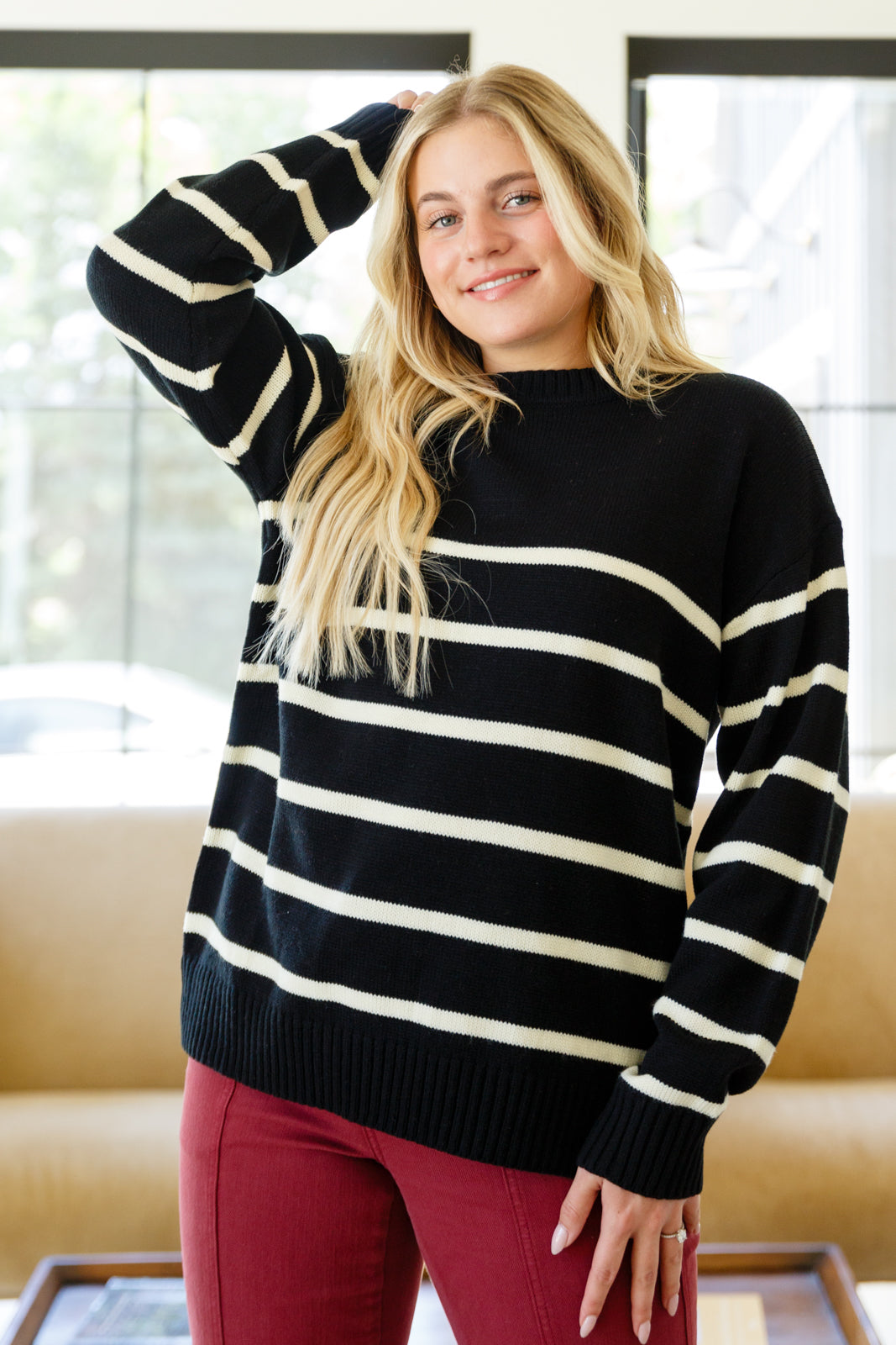 When in Doubt Striped Sweater - Lola Cerina Boutique