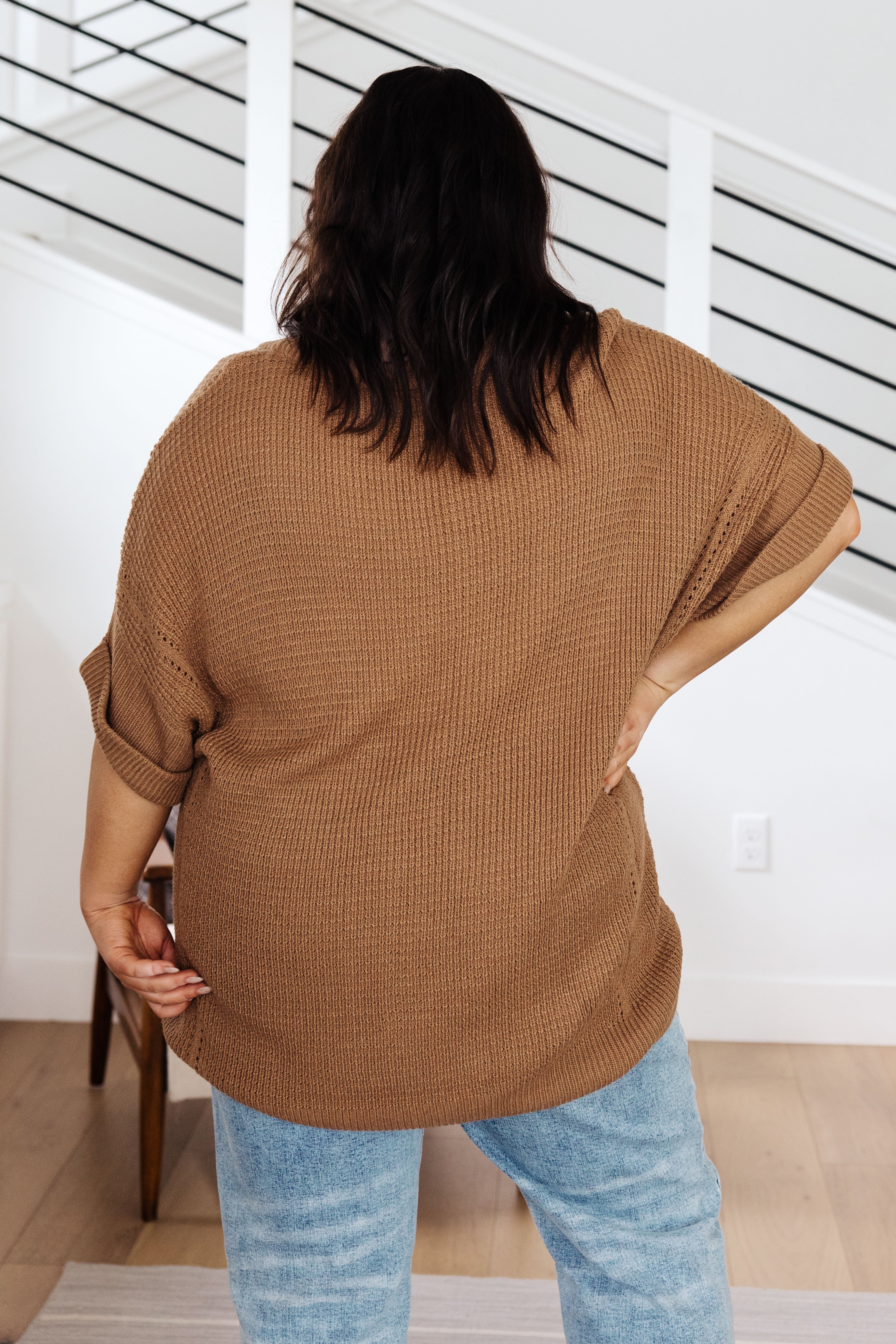 Wonder Why V-Neck Short Sleeve Sweater - Lola Cerina Boutique