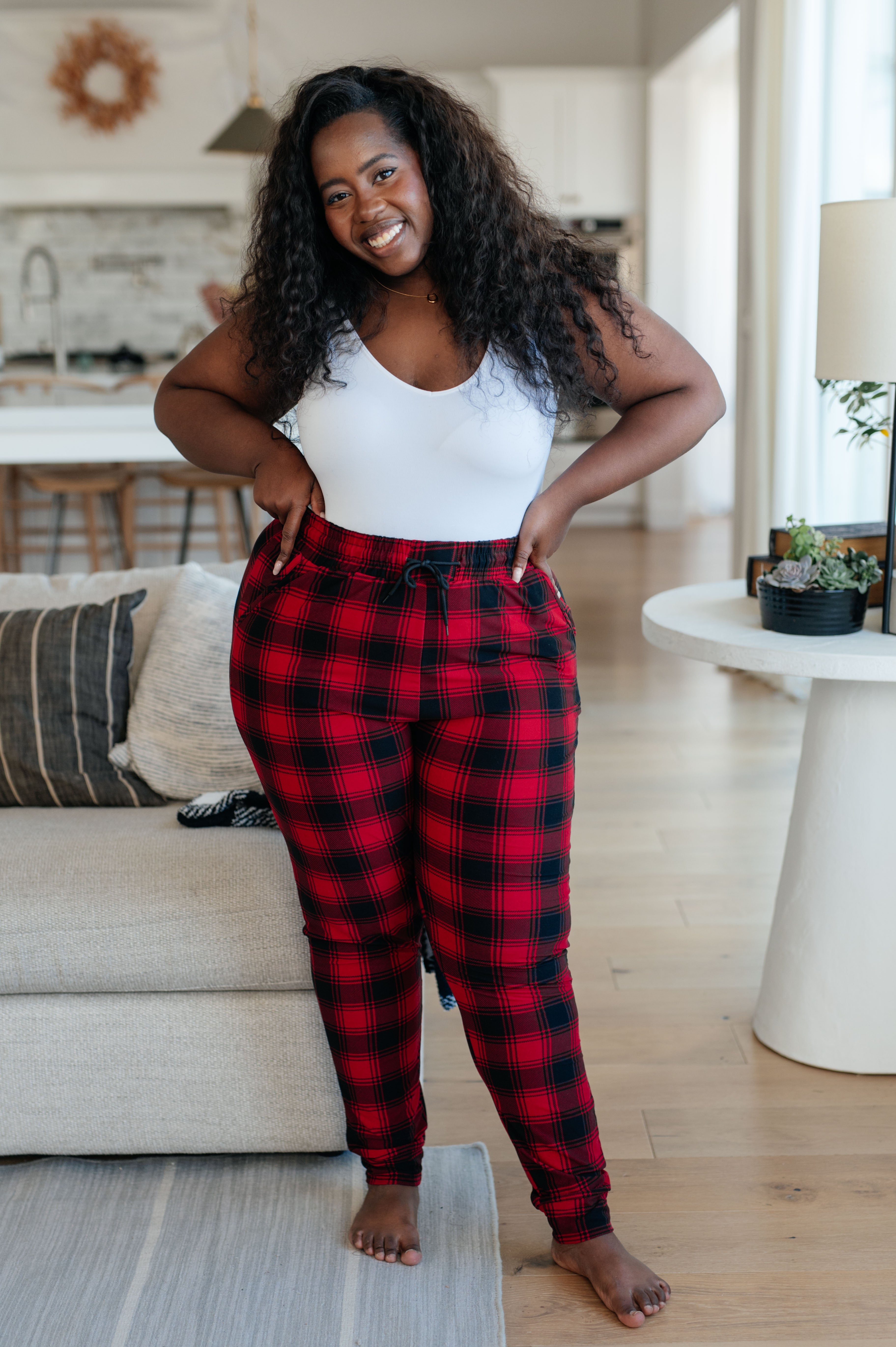 Your New Favorite Joggers in Red Plaid - Lola Cerina Boutique