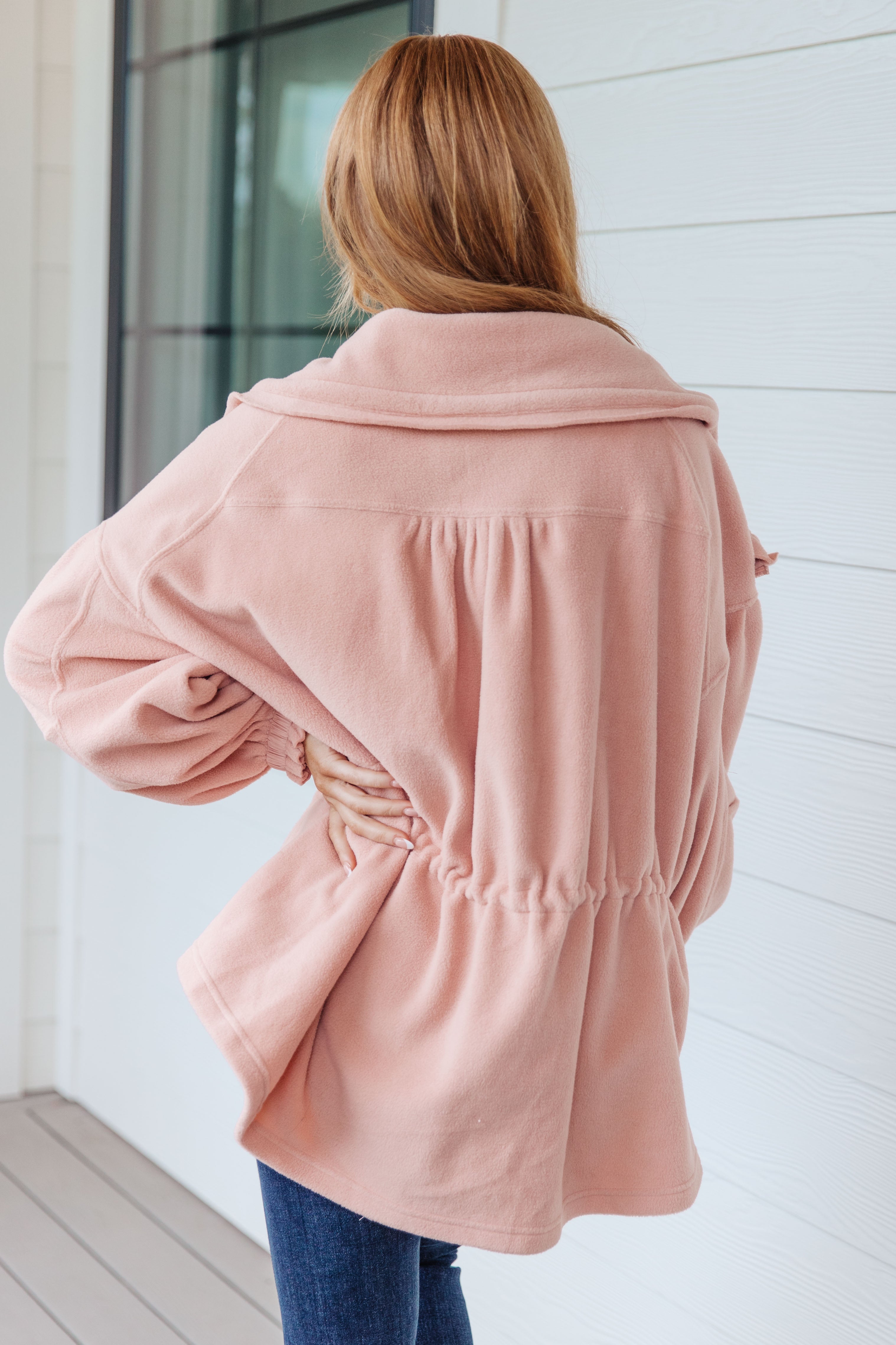 Zipped and Cinched Zip Up Jacket - Lola Cerina Boutique
