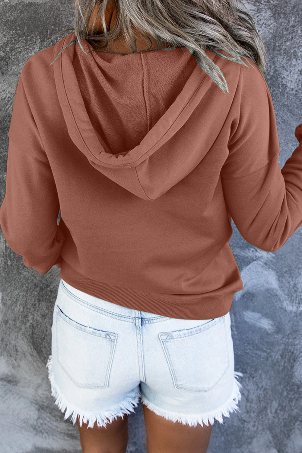 Dropped Shoulder Long Sleeve Hoodie with Pocket | 9 Colors - Lola Cerina Boutique