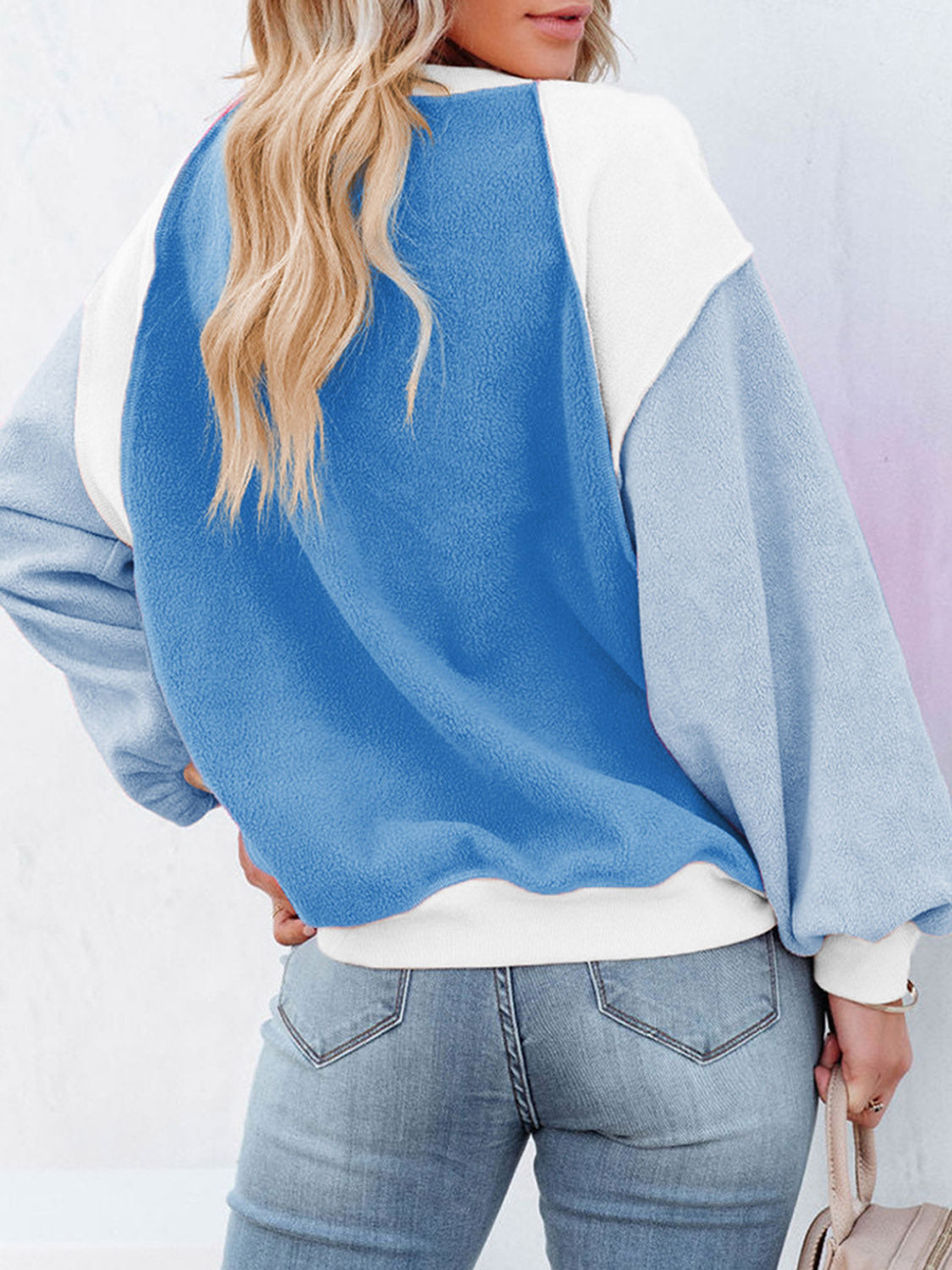 Color Block Exposed Seam Sweatshirt - Lola Cerina Boutique
