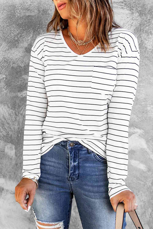 Striped Long Sleeve T-Shirt - Lola Cerina Boutique